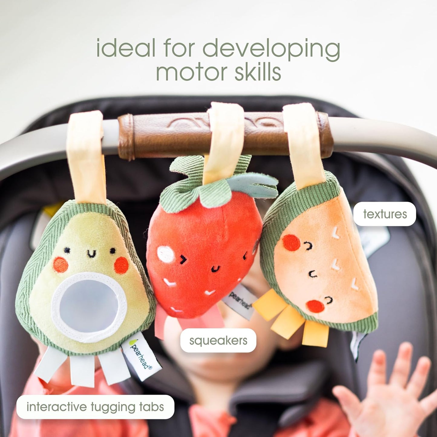 Pearhead - Stroller Toy Set Of 3  Fruits