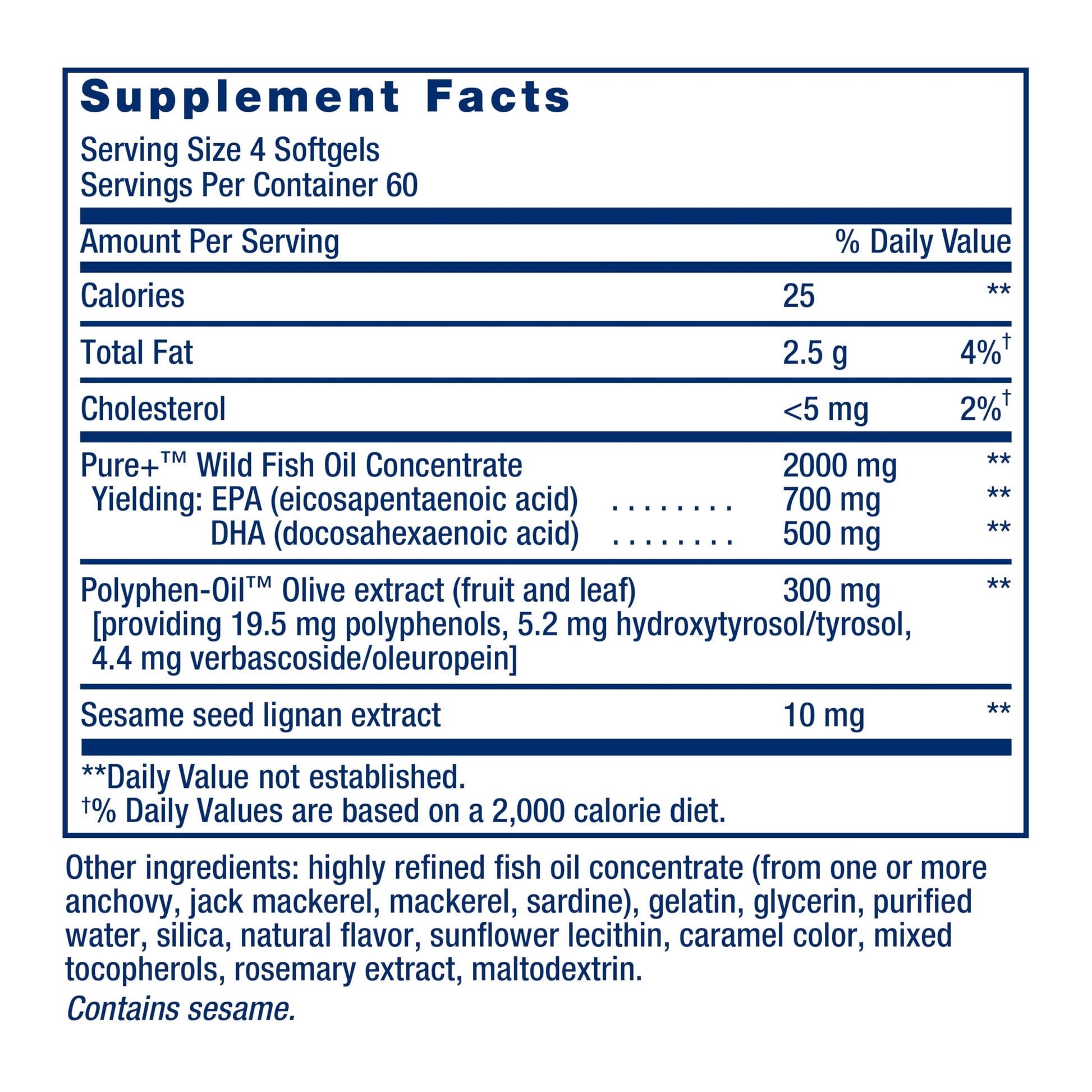 Life Extension Super Omega-3 EPA/DHA Fish Oil, Sesame Lignans & Olive Extract – Heart Health, Brain Health, Inflammation Health Support, Gluten-Free, Easy to Swallow, Non-GMO, 240 Softgels - Medaid International