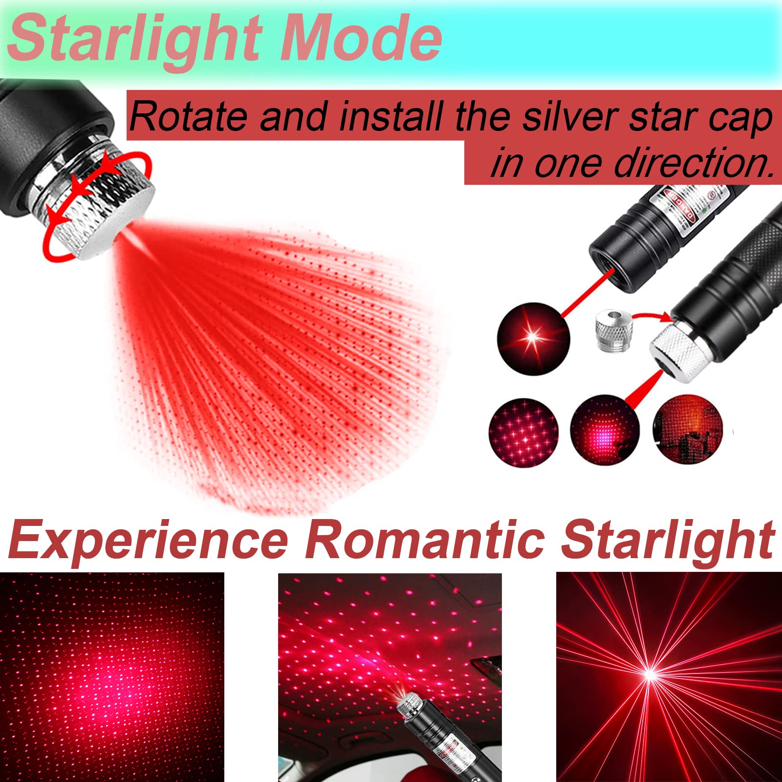 MEUSNO Red Laser Pointer Cat Toy, Red High Power Laser Pointer Long Range Strong Laser Light Pointer for Cats Dogs Toy Rechargeable Pointer Laser for Presentations Teaching Outdoor Cat Laser Toy - Medaid International