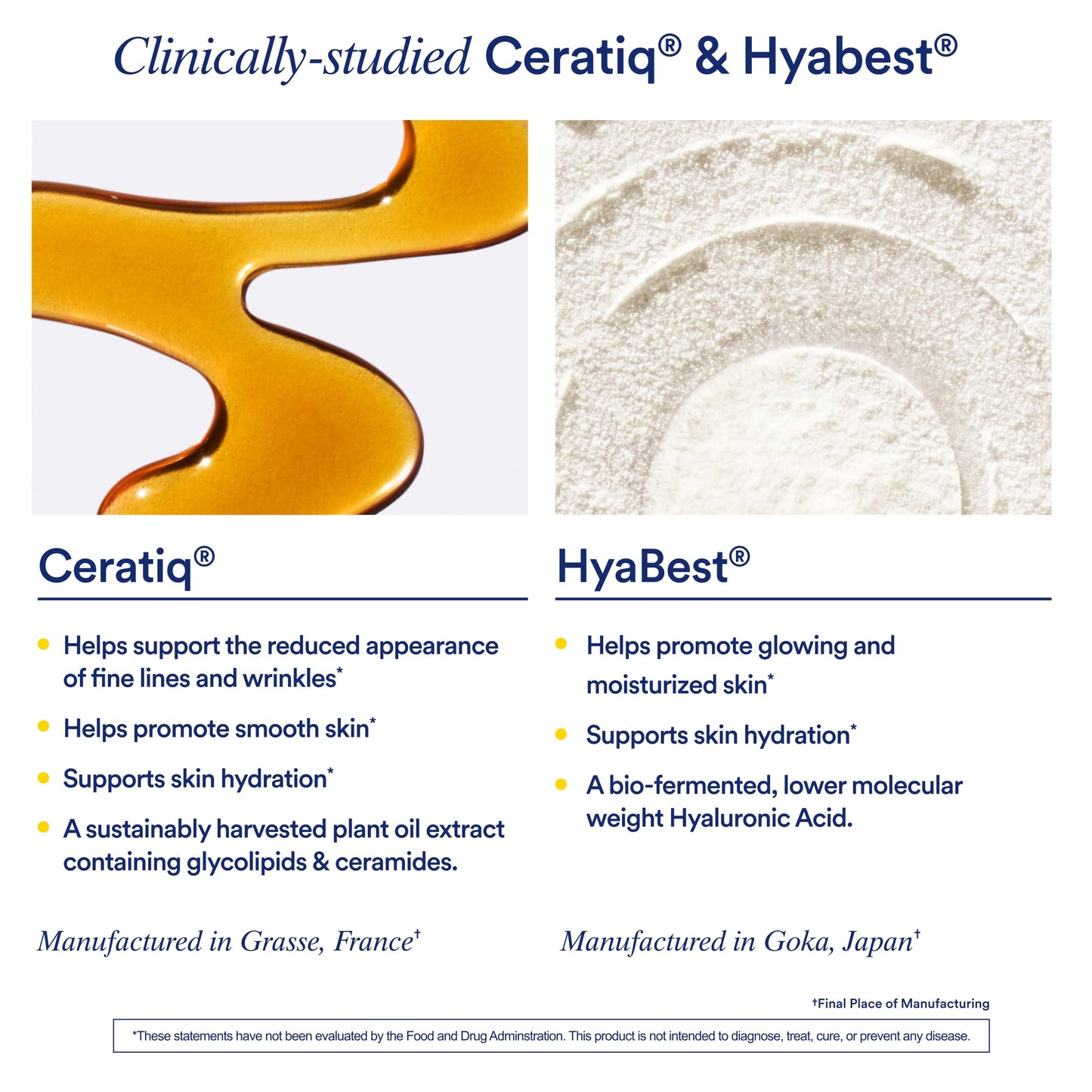 Ritual HyaCera Skin Supplement for Wrinkle Support, with Hyabest® and Ceratiq® for Skin Hydration Support, Hyaluronic Acid, Glycolipids, Ceramides, Gluten Free, Non GMO, Vanilla Essence, 30 Day Supply - Medaid International
