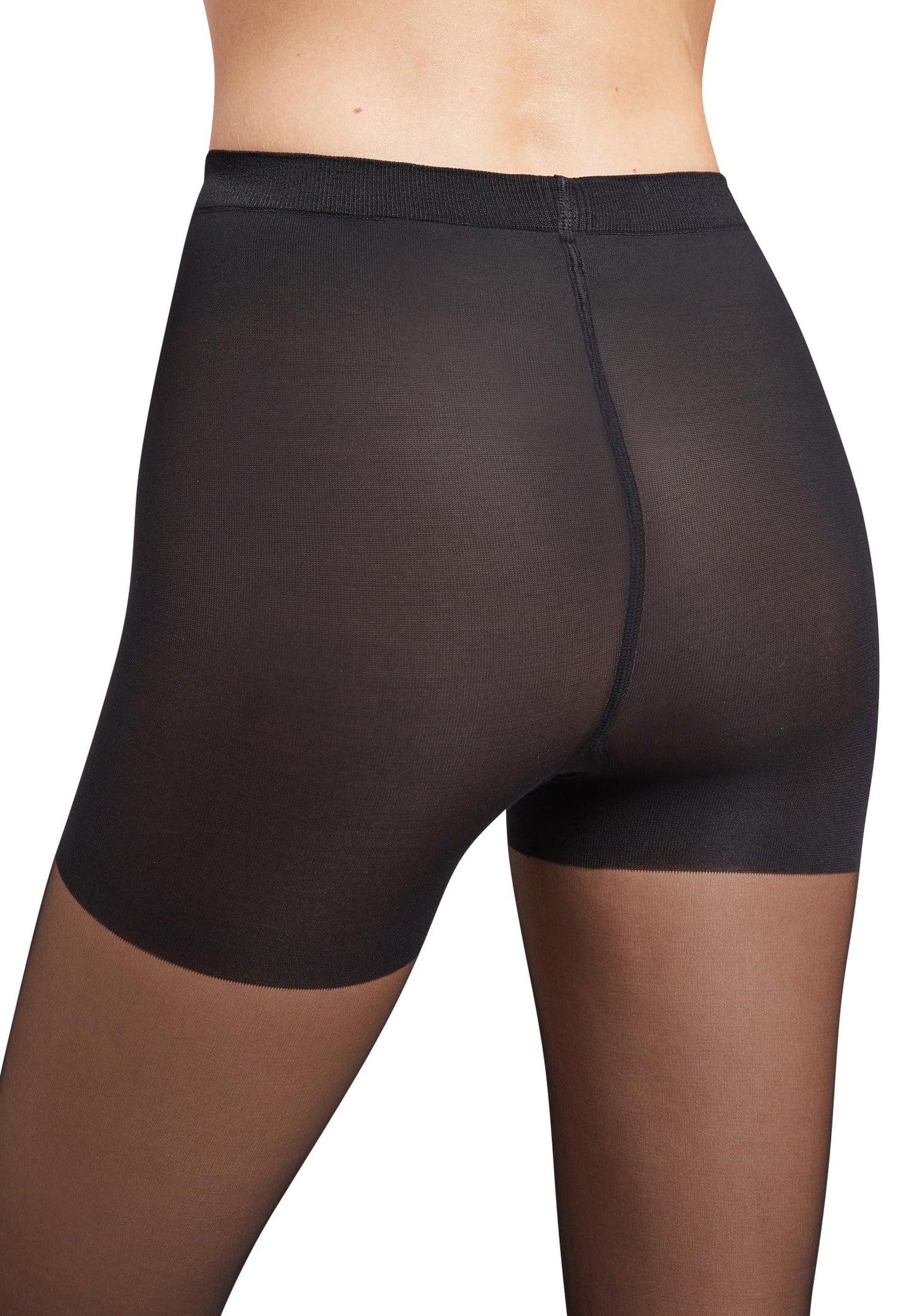 Wolford Individual 10 Tights For Women Sheer Shaping Pantyhose Reinforced Panty Shadow Toe Soft Waistband for All-Day Comfort Black Black Medium - Medaid International