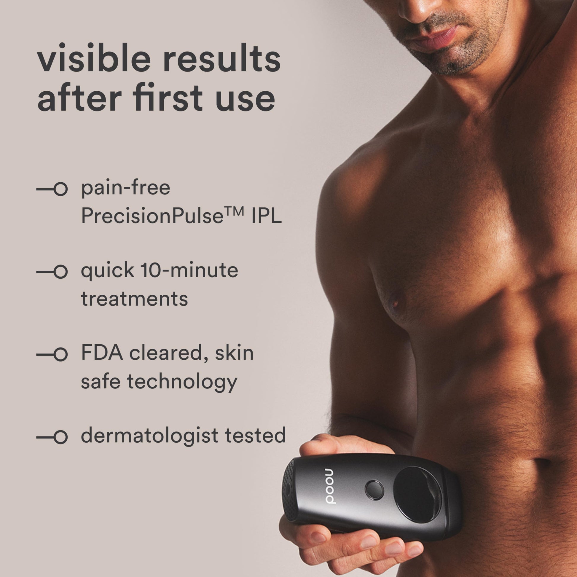 NEW Flasher 2.0 by Nood, IPL Laser Hair Removal Device for Men and Women, Pain-free and Permanent Results, Safe for Whole Body Treatment - Matte Black - Medaid International