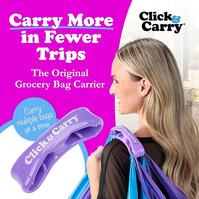Click & Carry Grocery Bag Holder – 2 Pack, Ergonomic Grip