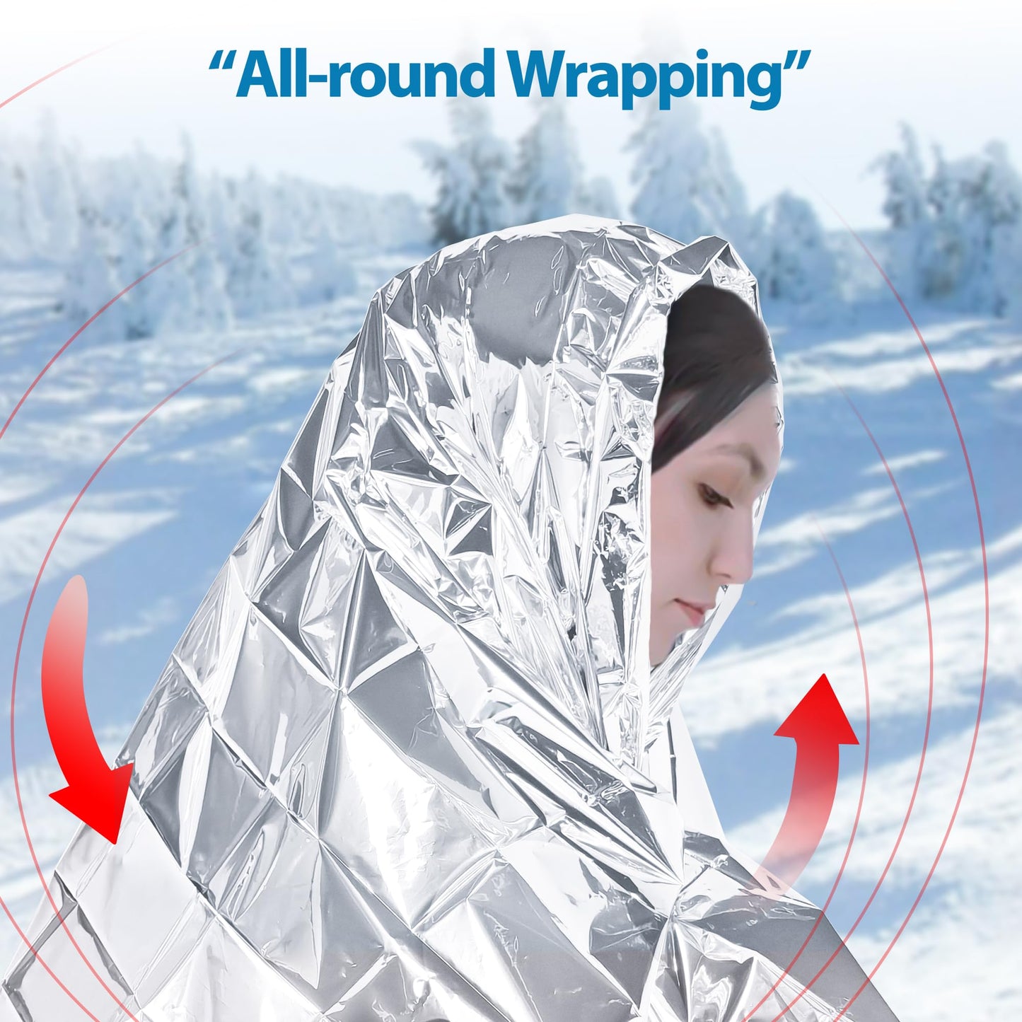 Emergency Mylar Thermal Blankets,Space Blanket Survival kit Camping Blanket, Perfect for Outdoors, Hiking, Survival, Bug Out Bag,Marathons or First Aid