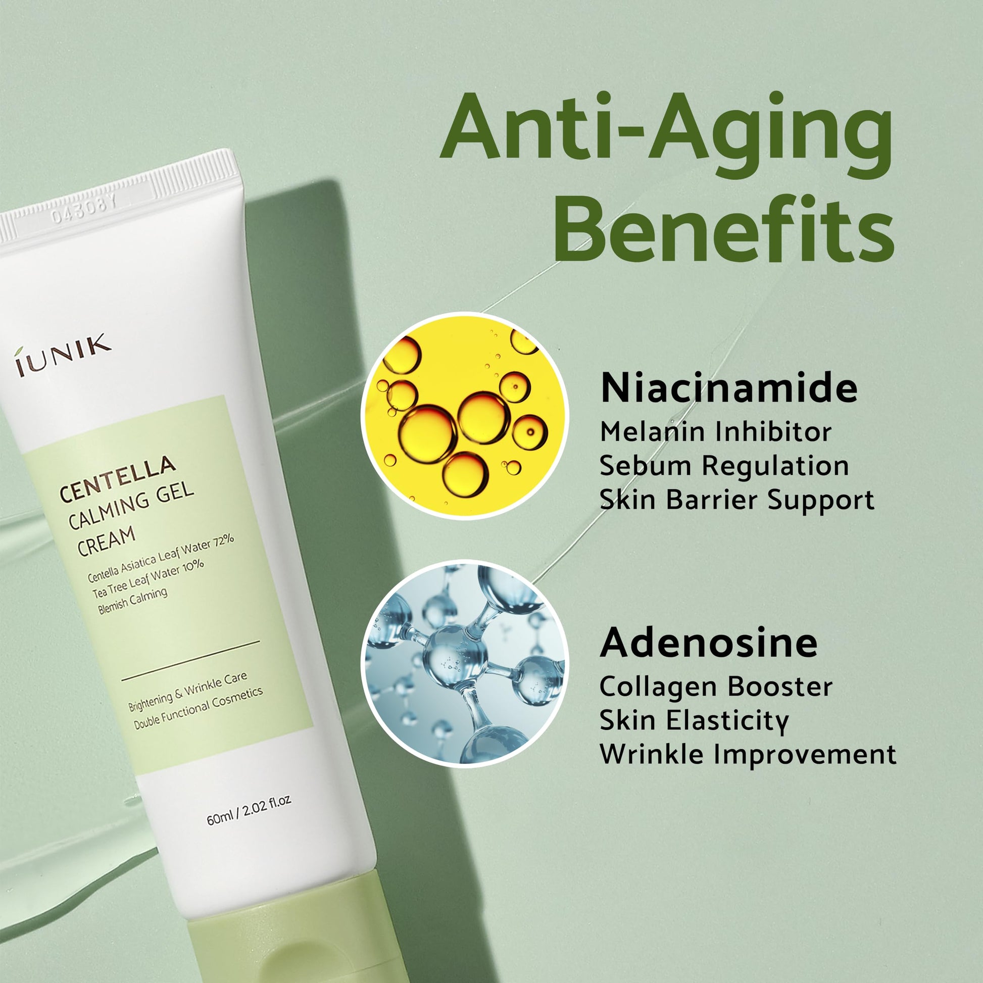 IUNIK Centella Calming Gel Cream & Tea Tree Relief Toner Vegan Moisturizing Hydrating Skincare for Sensitive Oily Acne-prone Skin Breakout Blemish Redness Care Korean Skincare - Medaid International