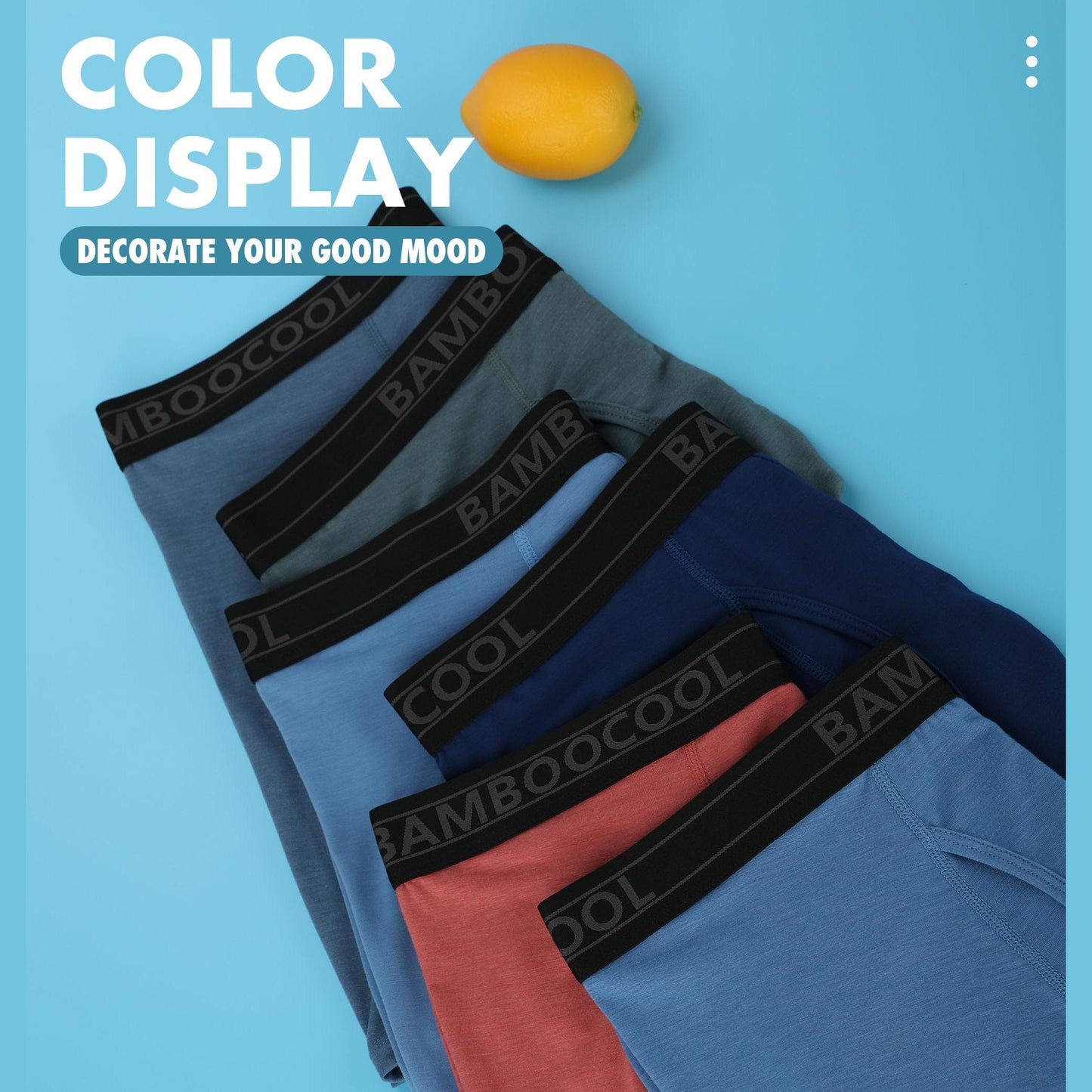 BAMBOO COOL Breathable Men's Underwear Modern Multipack Comfortsoft Moisture-Wicking Boxer Briefs 6 Pack M - Medaid International