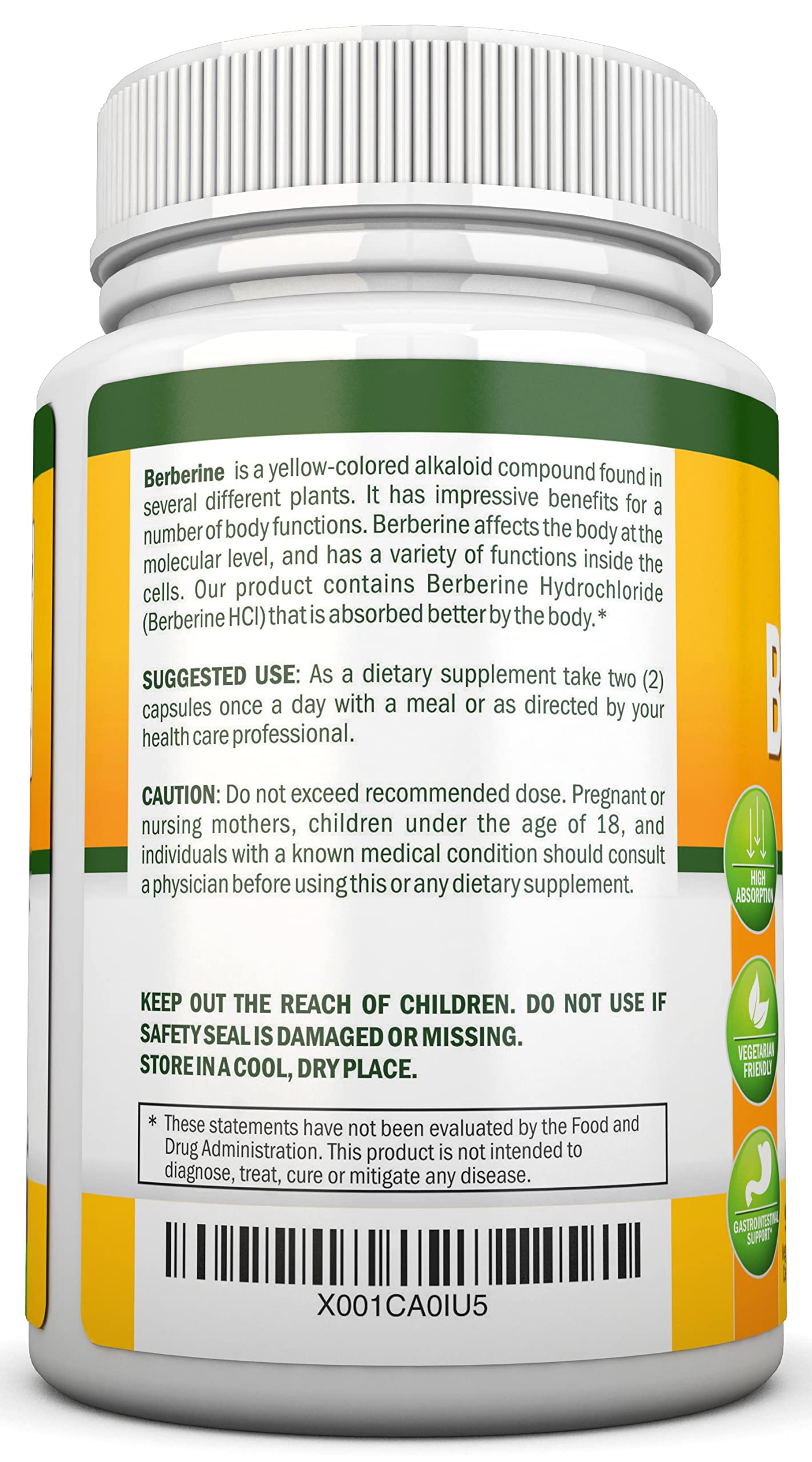Berberine - 1200Mg Per Serving - 90 Vegetarian Capsules - Pure Berberine HCL Extract Supplement - Superior Potency to Support Immune Health - Medaid International