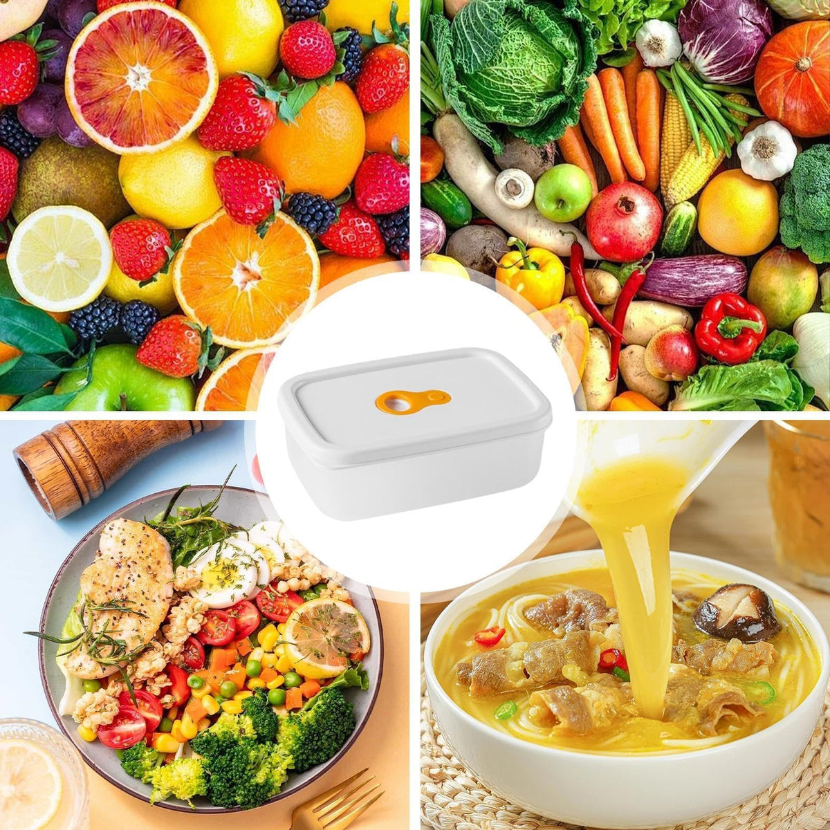 TERRIFI Containers for Food Storage & Meal Prep, 10 Pcs Set (310ml Each), Leakproof Reusable Design with Snap Lids, Ideal for Fruit, Snacks, & Vegetable Freshness