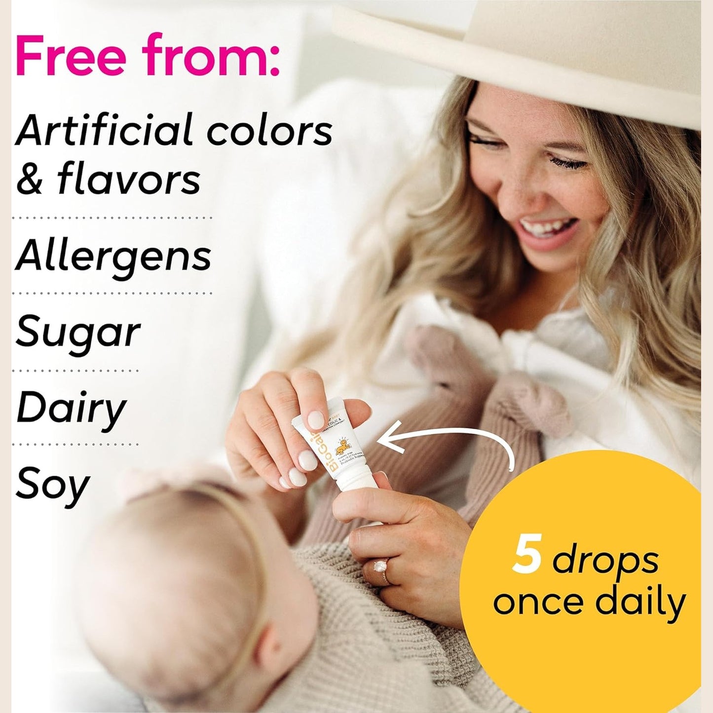 BioGaia Baby Probiotic Drops - Baby Essentials for Colic & Gas Relief, Safe for Newborns, Reduces Crying, Fussing, Colic, Gas, Spit-ups and Constipation, No allergens, dairy, soy, gluten, or sugar - Medaid International