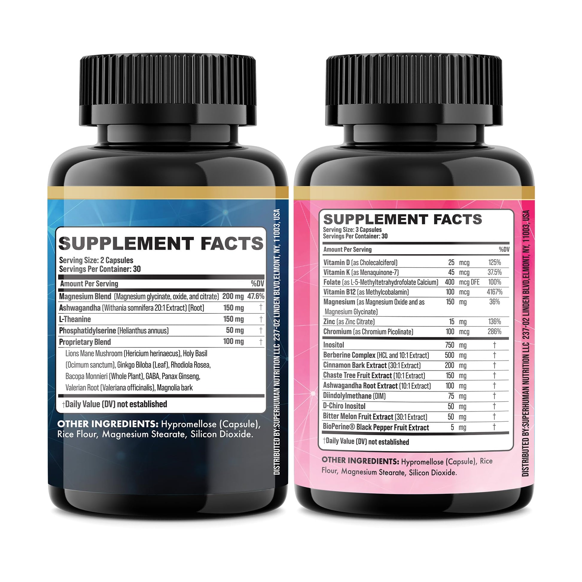 Parrox Cortisol & Myo-Inositol Supplement Bundle, Soothe & Smooth Bundle, 13-in-1 Cortisol Balance, Magnesium, Ashwagandha, L-Theanine, D-Chiro Inositol, Folate, Berberine, Chasteberry (150 Capsules) - Medaid International