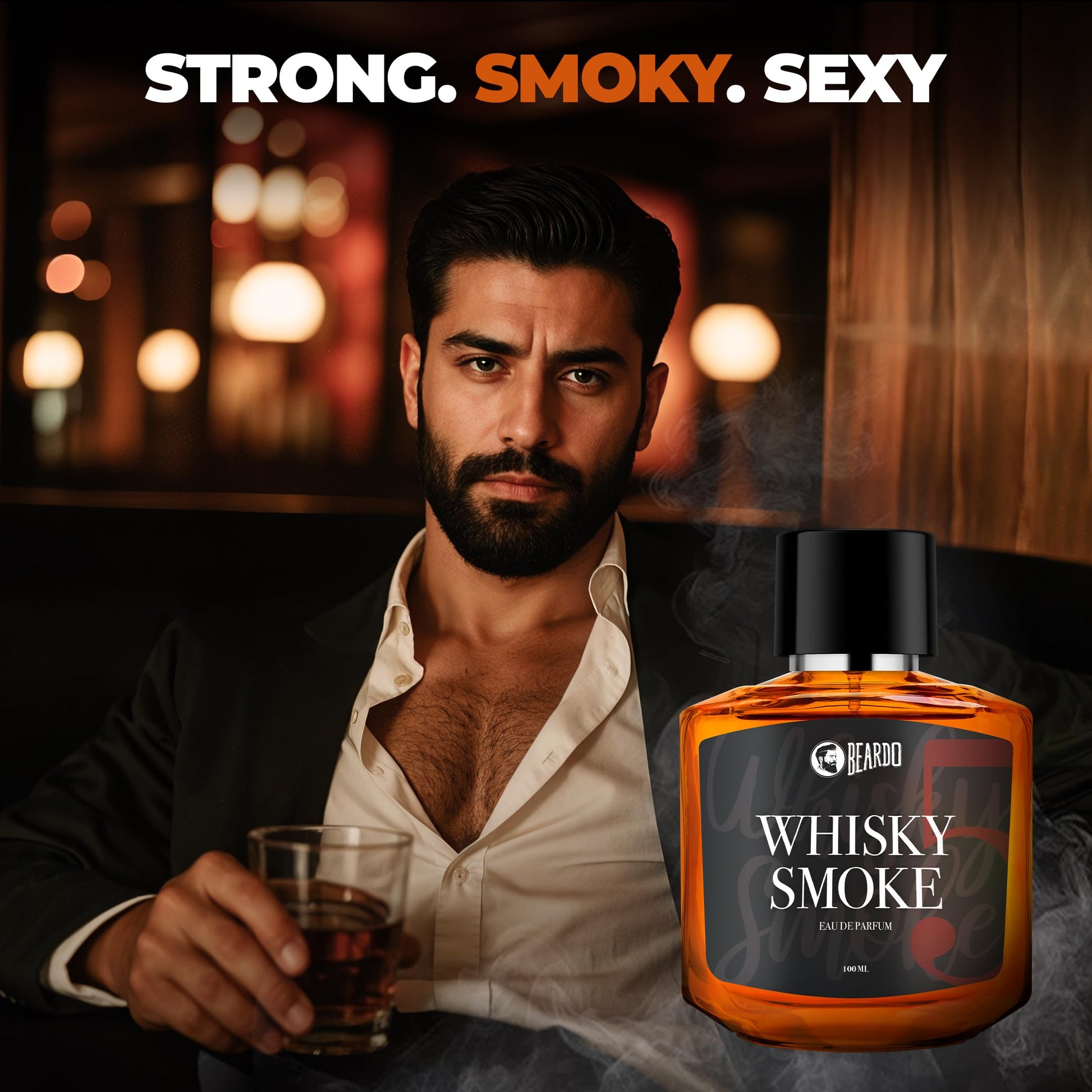 DOPICT Beardo Whisky Smoke Perfume for Men| Spicy, Woody - Oudh | Long Lasting Mens Perfume | Date night fragrance Body Spray for Men 100ml - Medaid International