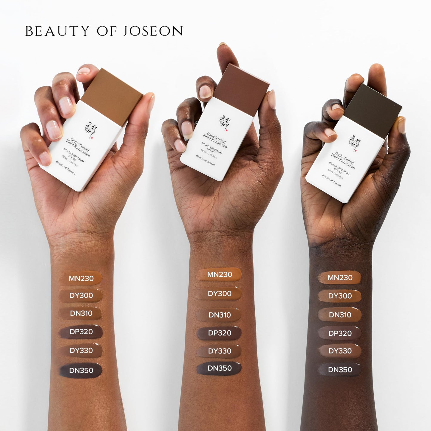 Beauty of Joseon Daily Tinted Fluid Sunscreen 12 Shades for Face Moisturizing Broad Spectrum SPF 40 Korean Skincare 50ml, 1.69 fl.oz #DP320 - Medaid International