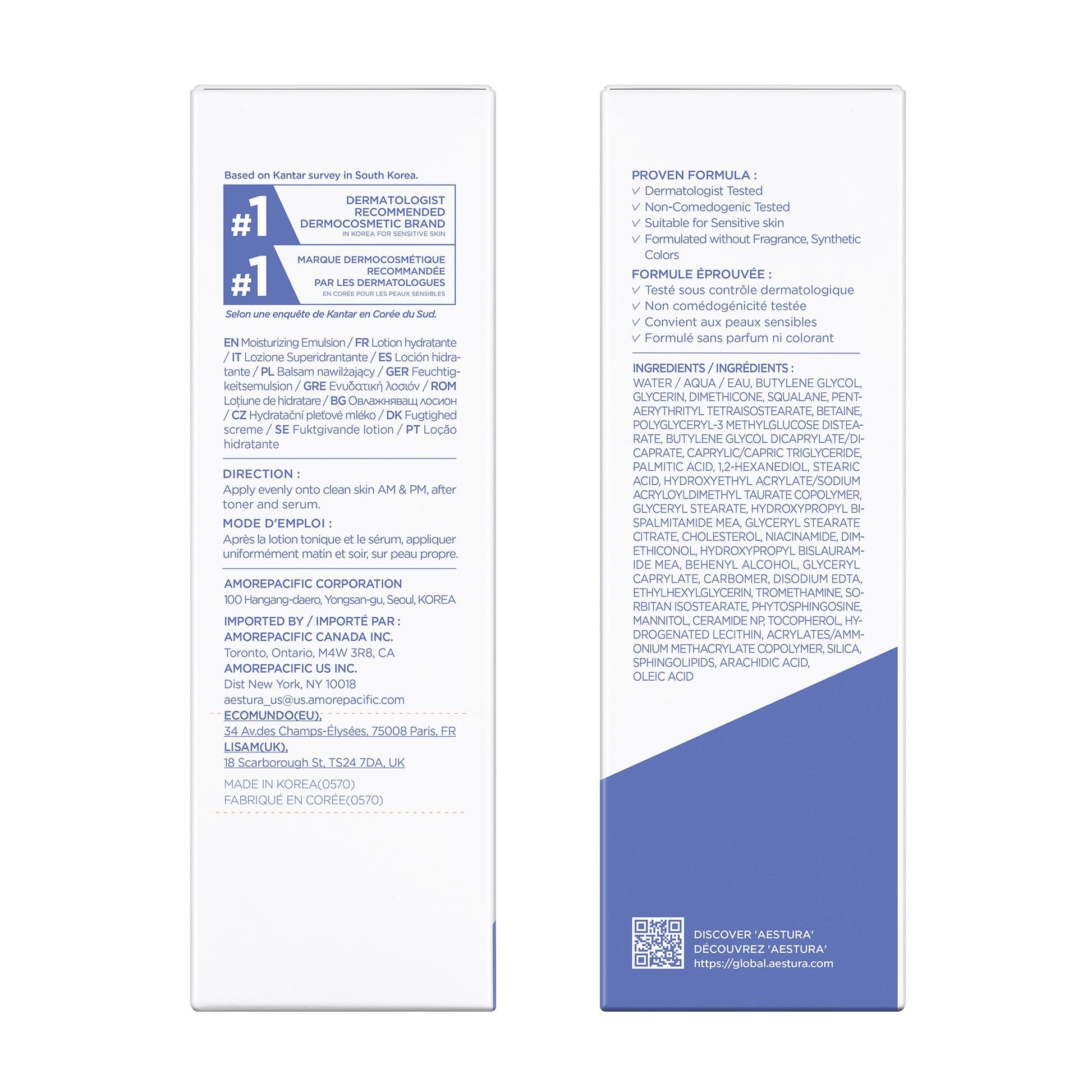 AESTURA ATOBARRIER365 Lightweight Korean Face Moisturizer with Ceramides | Strengthens Barrier, Fast-Absorbing Hydration, Suitable for Dry, Normal & Sensitive Skin, 90ML / 3.04 fl. Oz. - Medaid International