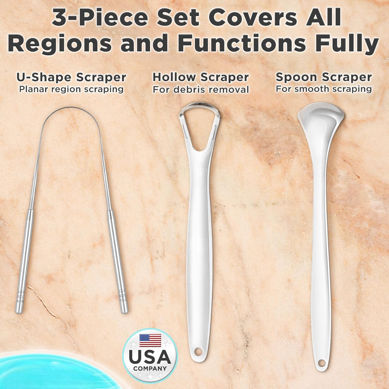 Tongue Scrapers Set (3 Pcs)