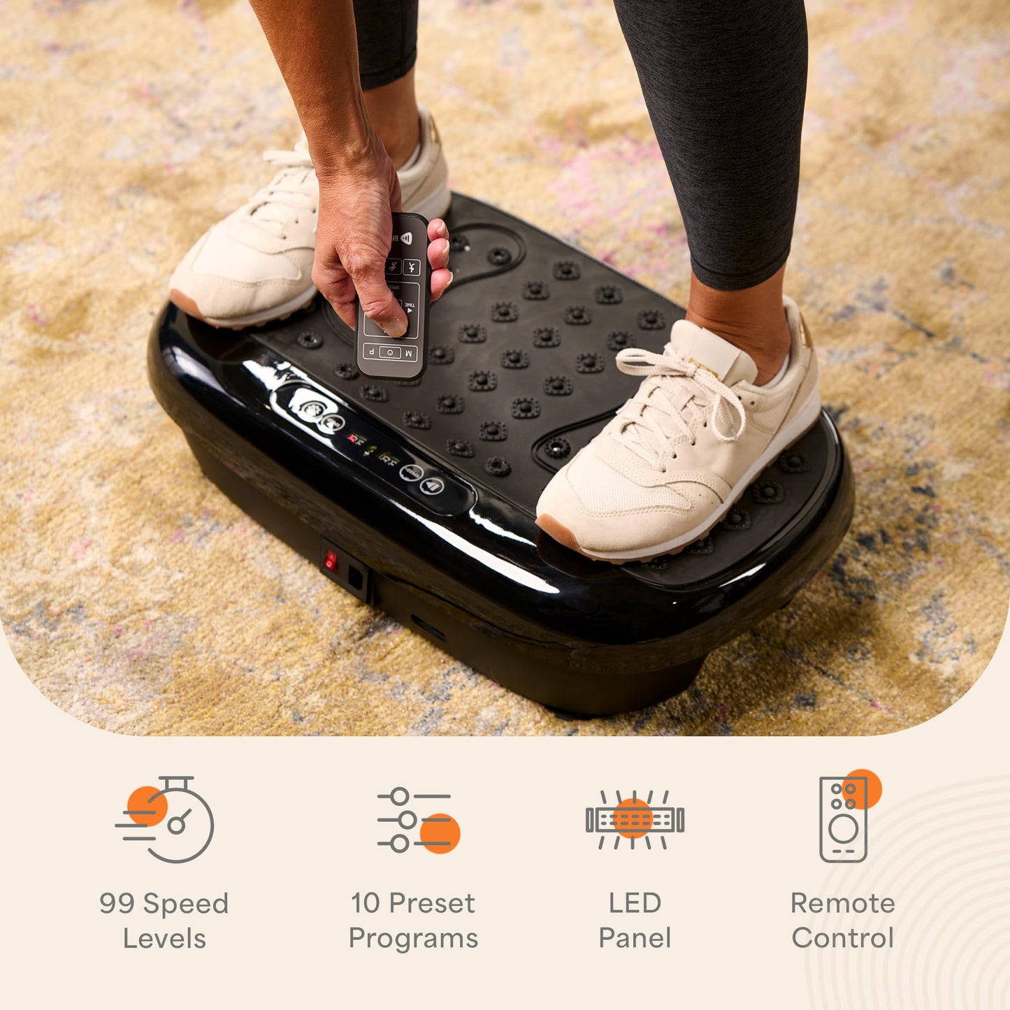 Lifepro HexaPlate Lite Vibration Plate Exercise Machine with Magnetic Acupoints - Full Body Vibration Platform for Beginners and Recovery - Lymphatic Drainage Massager for Muscle Toning and Fitness