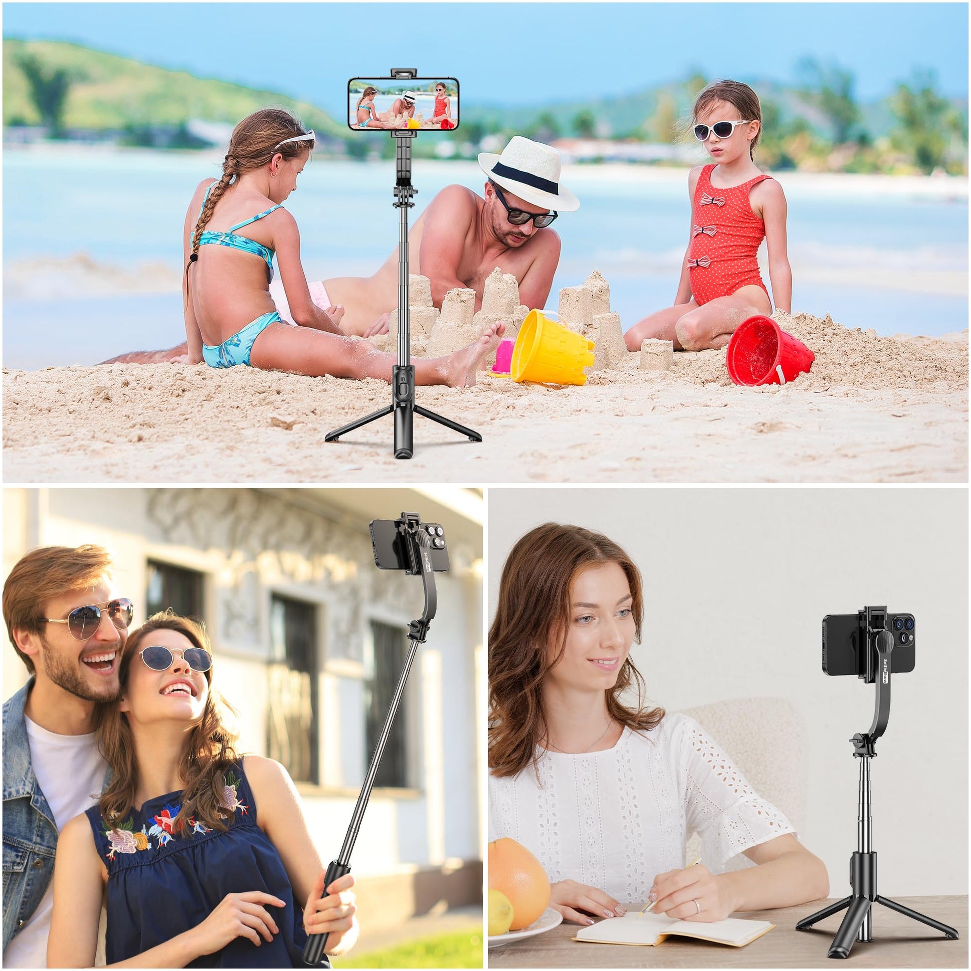 SelfieShow Selfie Stick, Extendable Selfie Stick Tripod with Wireless Remote and Tripod Stand, Portable, Lightweight, Compatible with iPhone 15 14 13 12 Pro Xs Max X 8Plus, Samsung Smartphone and More - Medaid International