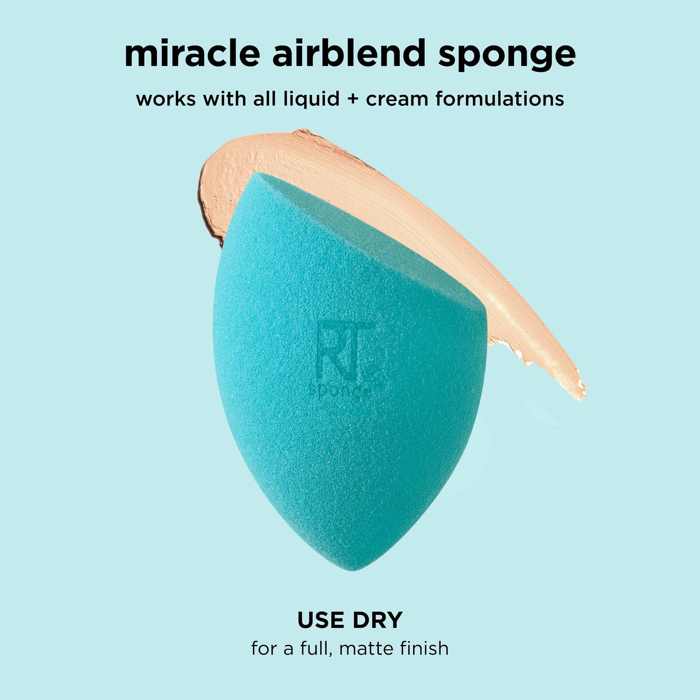 Real Techniques Miracle Airblend Sponge, Matte Makeup Blending Sponge, For Liquid, Cream, & Powder Products, Offers Medium To Full Coverage, Foundation Sponge, Latex-Free Foam, 1 Count - Medaid International