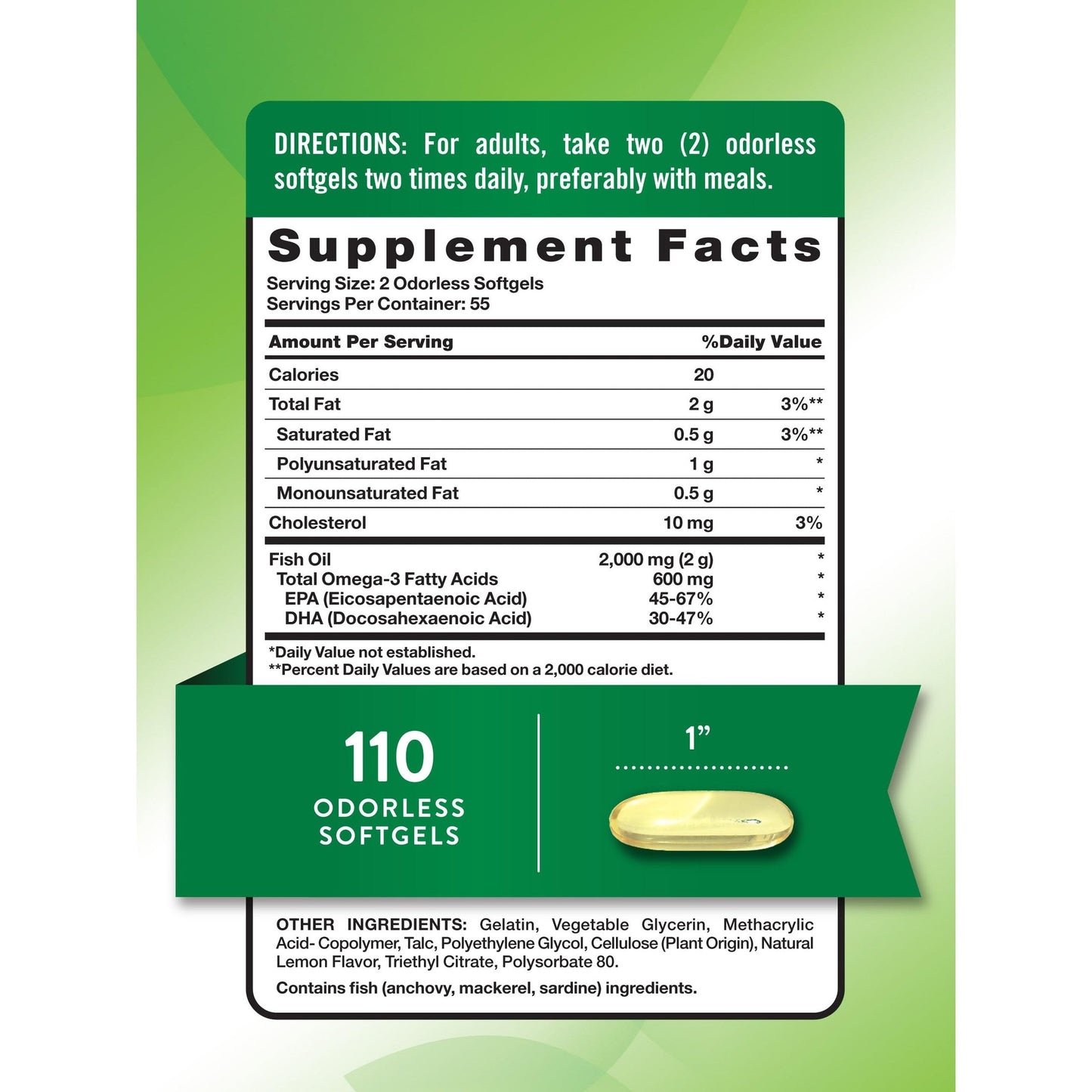 Nature's Truth Fish Oil 2000mg | 110 Softgels | Omega-3 | Lemon Flavor | Non-GMO & Gluten Free Supplement - Medaid International
