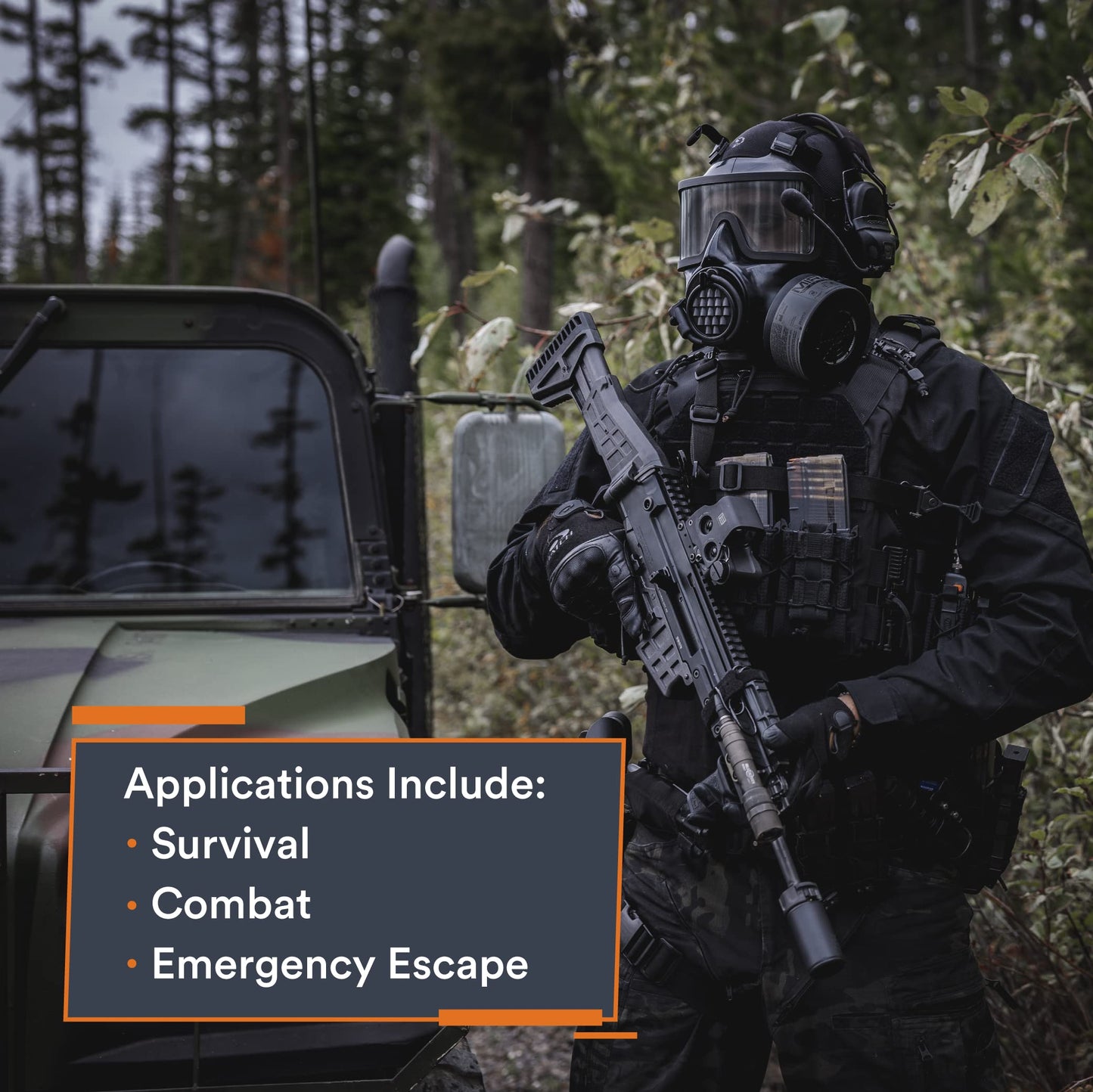 MIRA SAFETY CM-8M Full-Face CBRN Gas Mask W/Canteen - Reusable Survival Nuclear Chemical Respirator for Prepper Gear and Supplies - Best Particulate Protection for Disaster, Tactical, & General Use