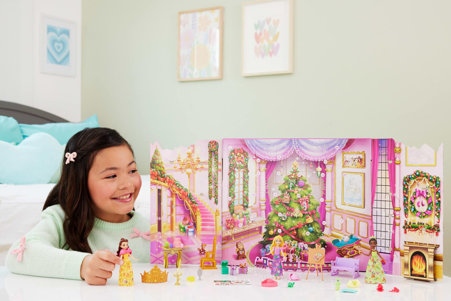Mattel Disney Princess Doll Advent Calendar with 24 Days of Surprises, Including 3 Small Dolls, 3 Friends, 6 Fashions & 16 Accy Inspired by Movies (Amazon Exclusive) - Medaid International