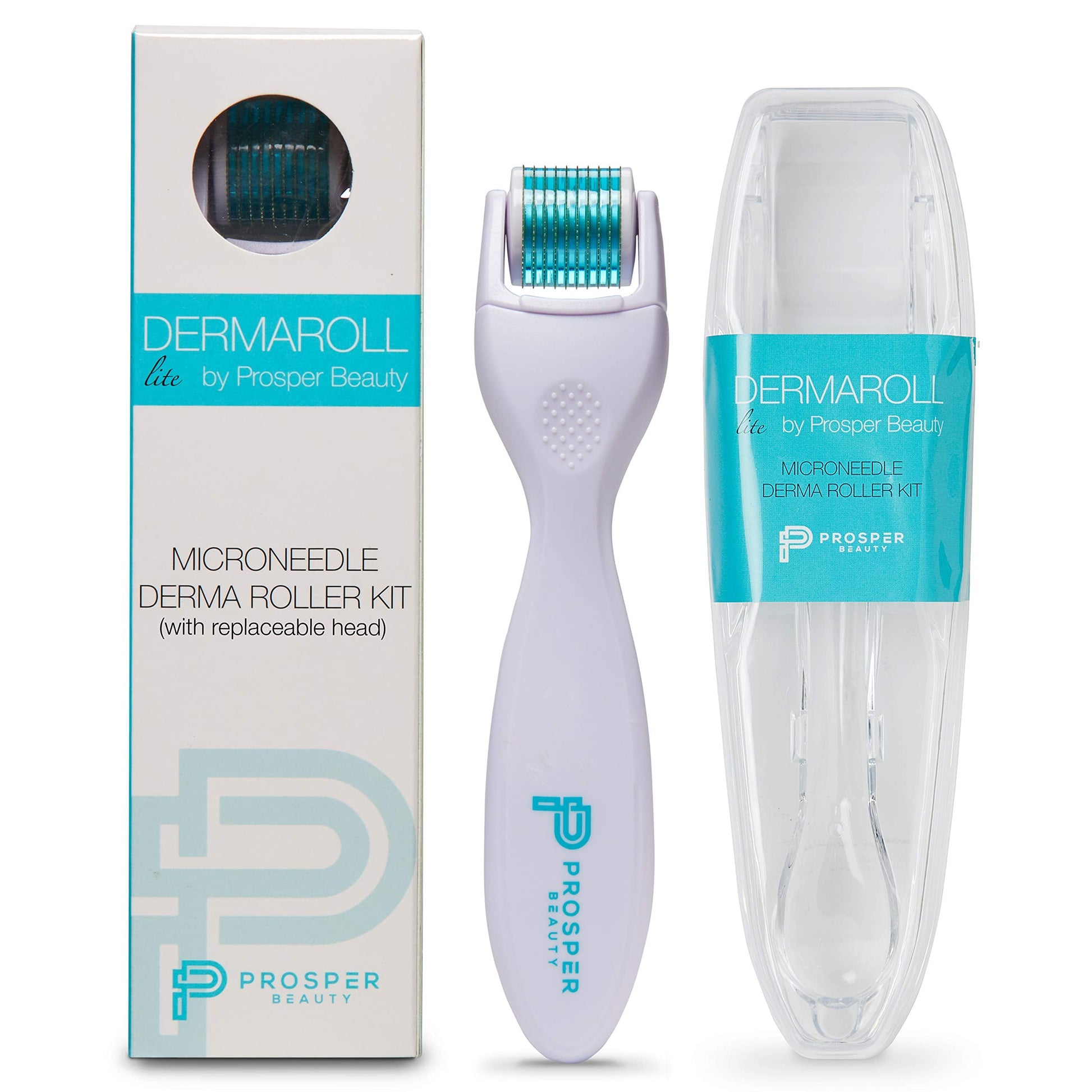 Derma Roller Microneedle Kit [DERMAROLL LITE 0.25mm by Prosper Beauty] Face Roller with Replaceable Head Exfoliation Microdermabrasion Micro Derma Skin Care Tool Dermaplaning Microneedling - Medaid International