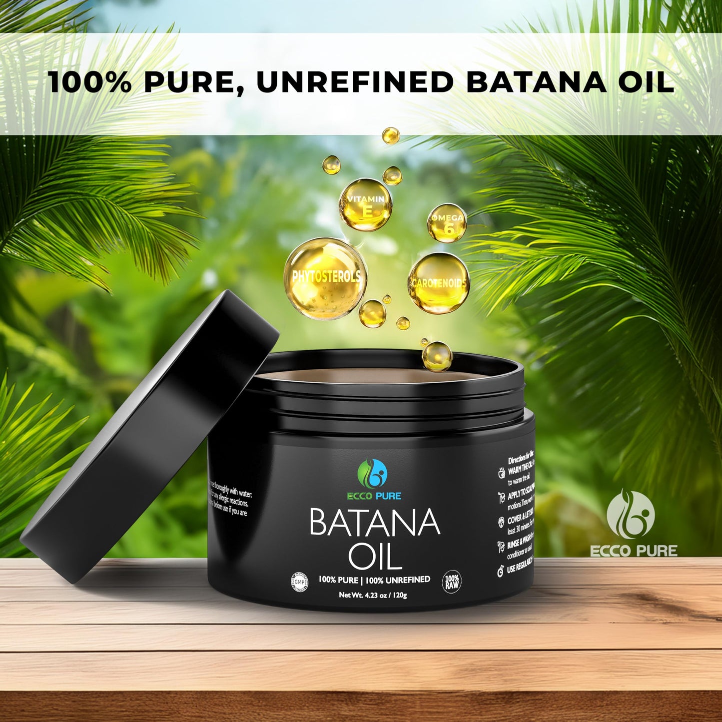 Premium Raw Batana Oil – Pure & Unrefined - Advanced Hair Regrowth & Scalp Therapy Device - Supports Fuller, Healthier Hair & Skin - For Men & Women, 4.23 OZ - Medaid International