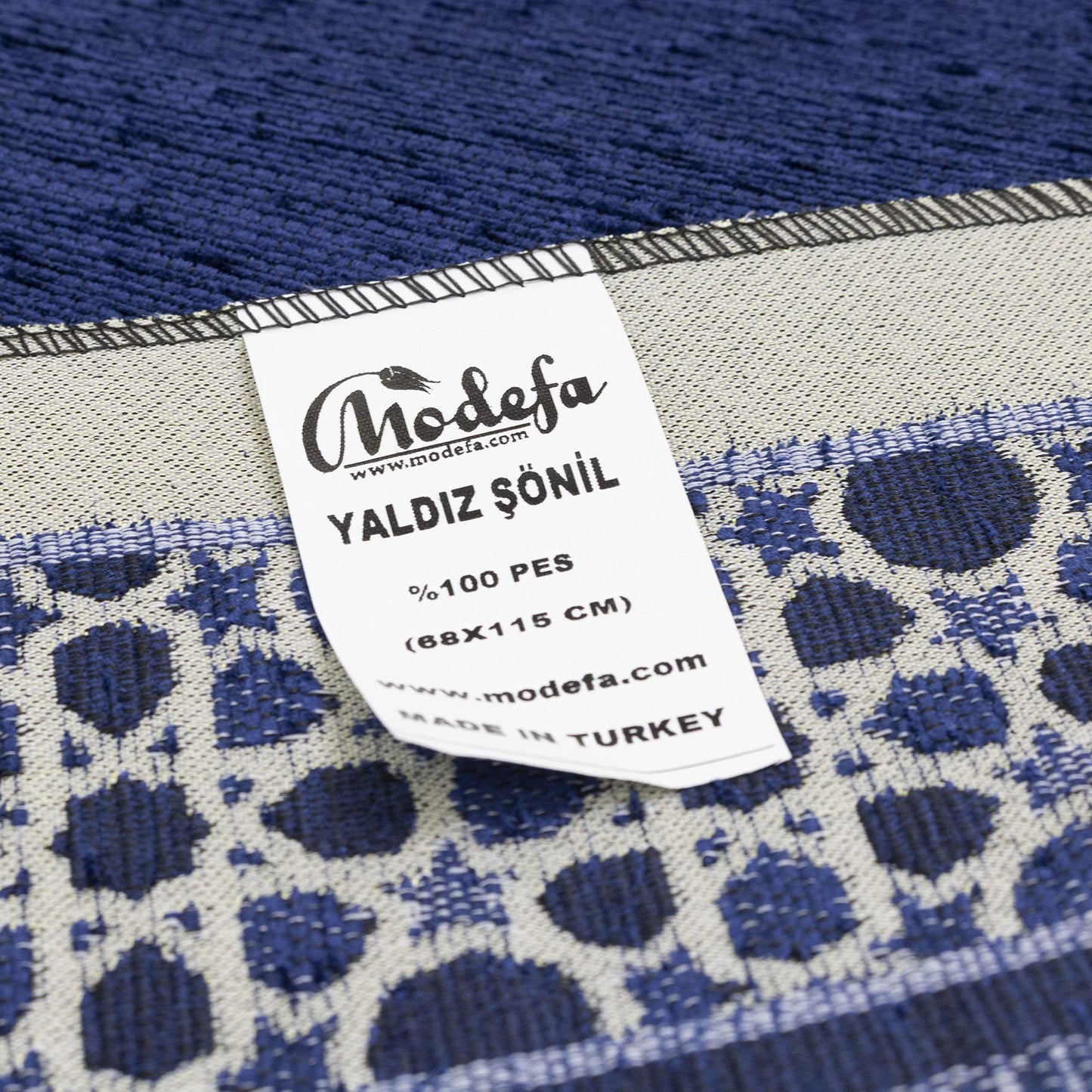 Modefa Turkish Islamic Prayer Mat - Thin Woven Chenille Sajjadah - Intricate Praying Rug Ramadan Eid Gift - Traditional Muslim Janamaz Sajada for Men Women - Geometric Selcuk Star (Royal Blue) - Medaid International