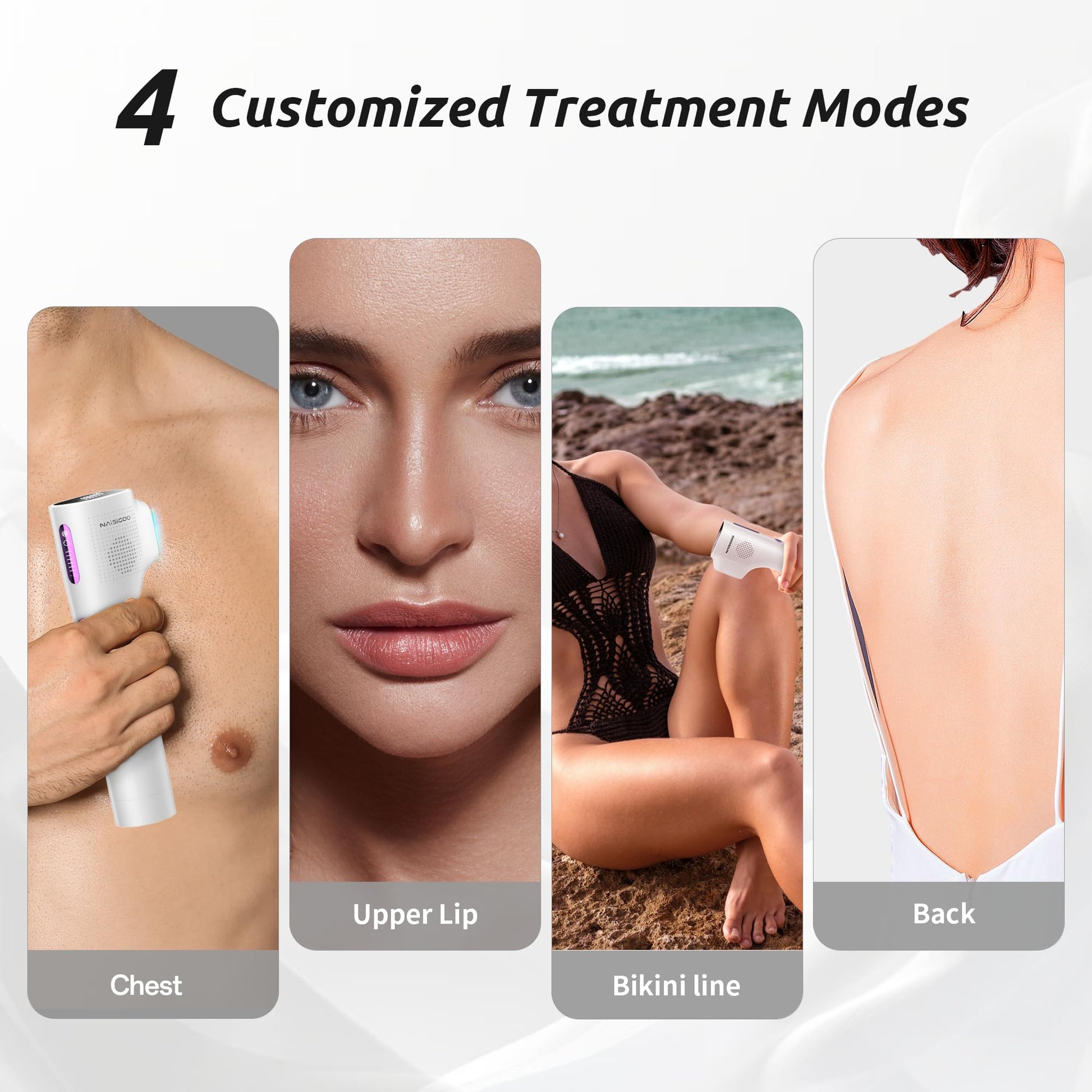 Laser Hair Removal Device for Women and Men, IPL Painless Sapphire Laser Hair with 40°F Ice-Cooling System, Safe for Body Treatment, Long-Lasting Hair Removal from Home, Face, Legs, Back Bikini Line - Medaid International