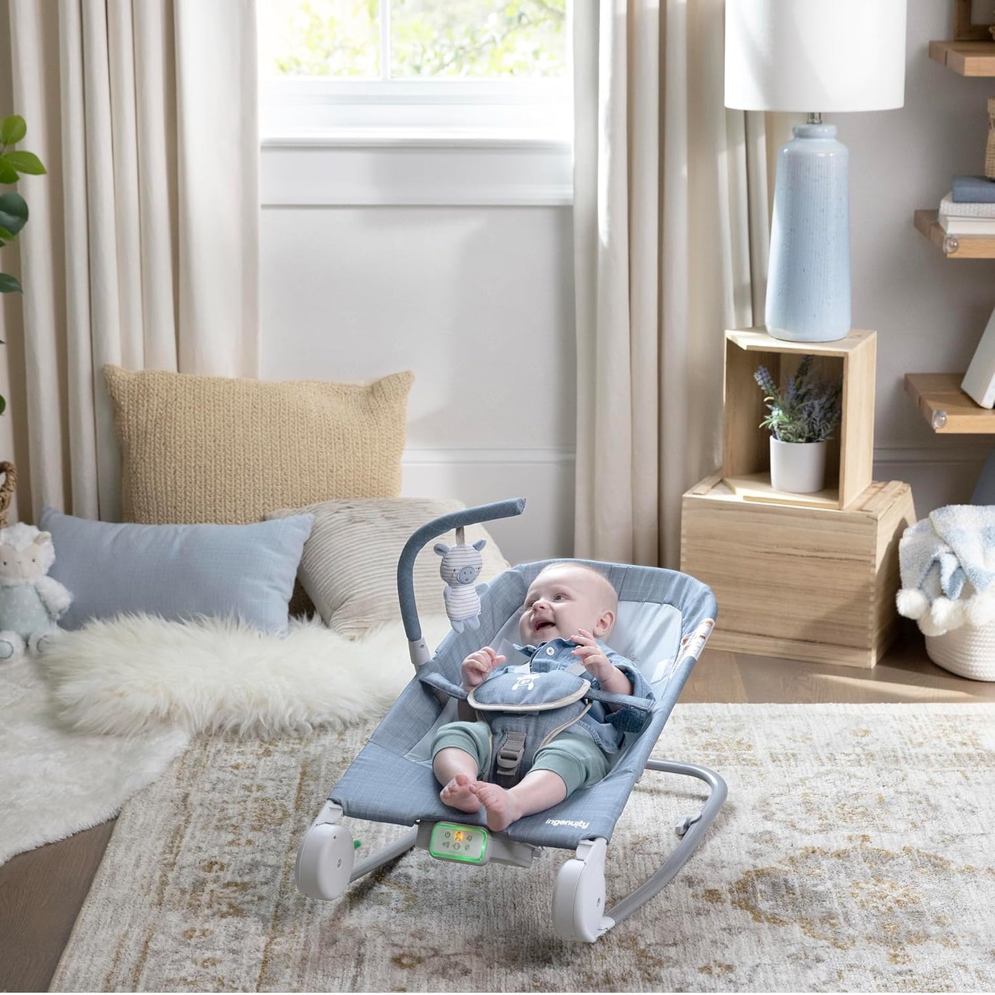 Kids2 - Ingenuity Happy Belly Rocker - Chambray