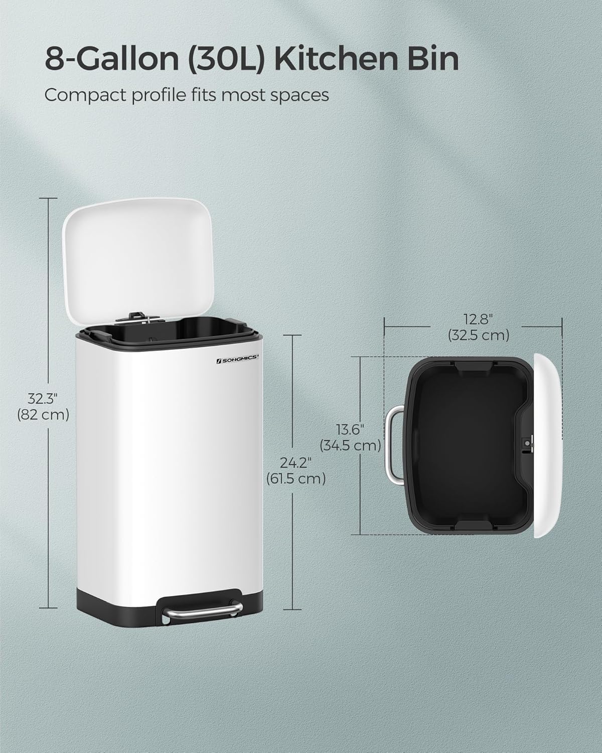 SONGMICS Kitchen Bin LTB101W01
