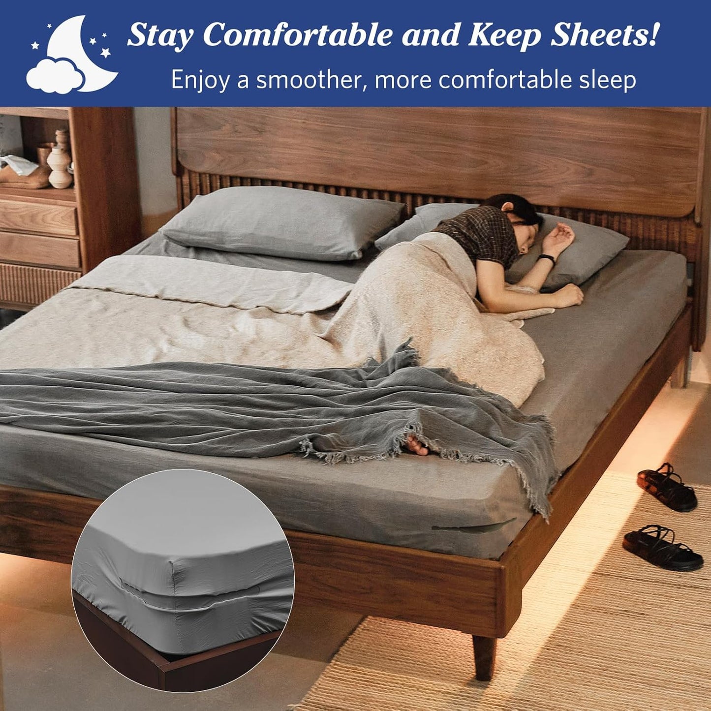 Bed Sheet Locks - Double the regular size to properly grip & lock your bedsheets