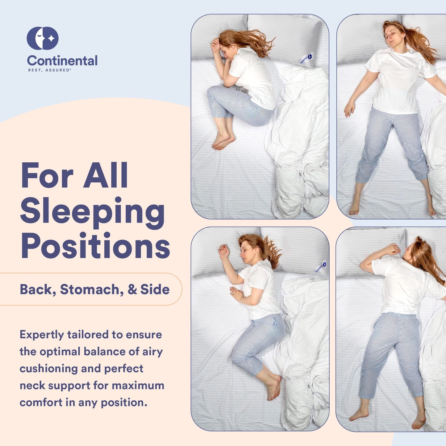 Continental Bedding | Serenity Goose Down Pillow | 700 Fill Power Hungarian White Down | 400TC Cotton Damask Shell | Made in USA | Medium, King (Pack of 1) - Medaid International