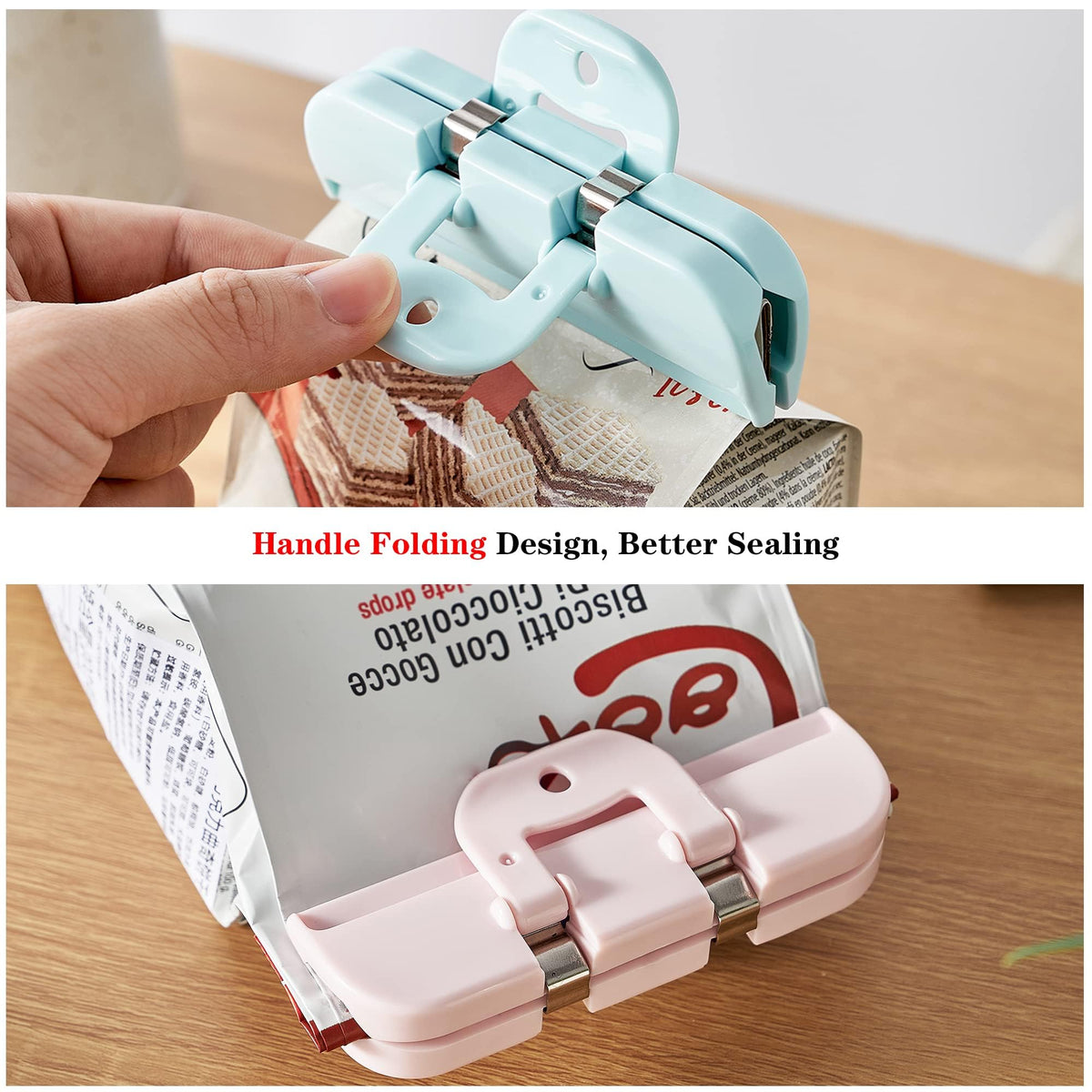Terrifi Chip Clips Bag Clips, Food Heavy Duty Snack Bags And Large For Storage, Bread Bags, (6 Pcs, White)