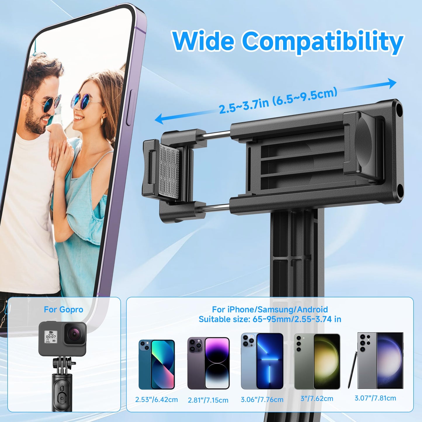 SelfieShow Selfie Stick, Extendable Selfie Stick Tripod with Wireless Remote and Tripod Stand, Portable, Lightweight, Compatible with iPhone 15 14 13 12 Pro Xs Max X 8Plus, Samsung Smartphone and More - Medaid International