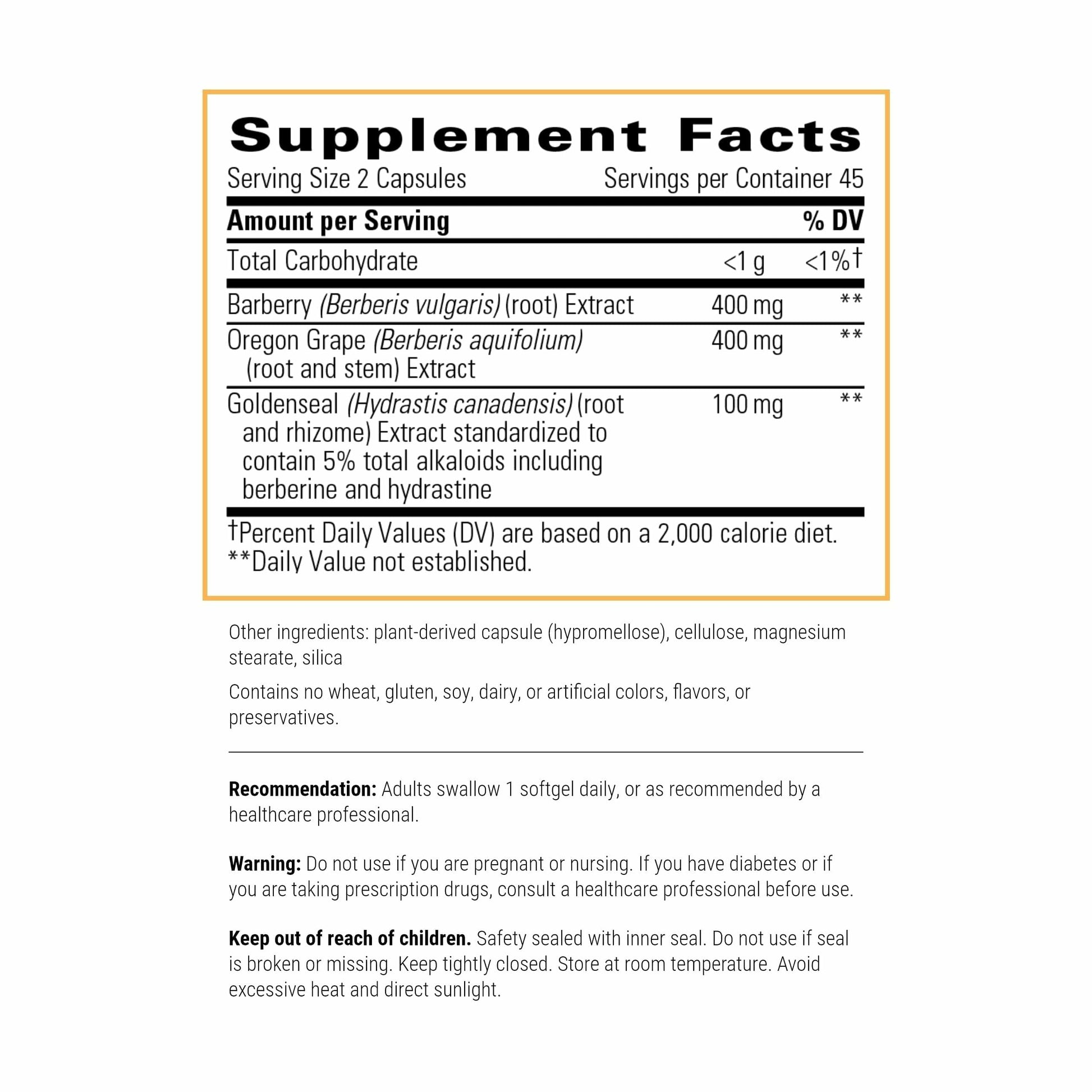 Integrative Therapeutics Berberine Complex - Digestive & Gut Health Supplement* - Vegan, Gluten-Free & Dairy-Free - 90 Capsules (45 Servings) - Medaid International