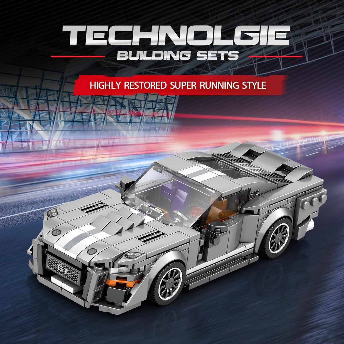 Speed Champion Race Car Building Set, Technic Sports Car Kit for Boys & Adults, MOC Racing Vehicle Toy, STEM Gifts for Kids (Ages 8-13)