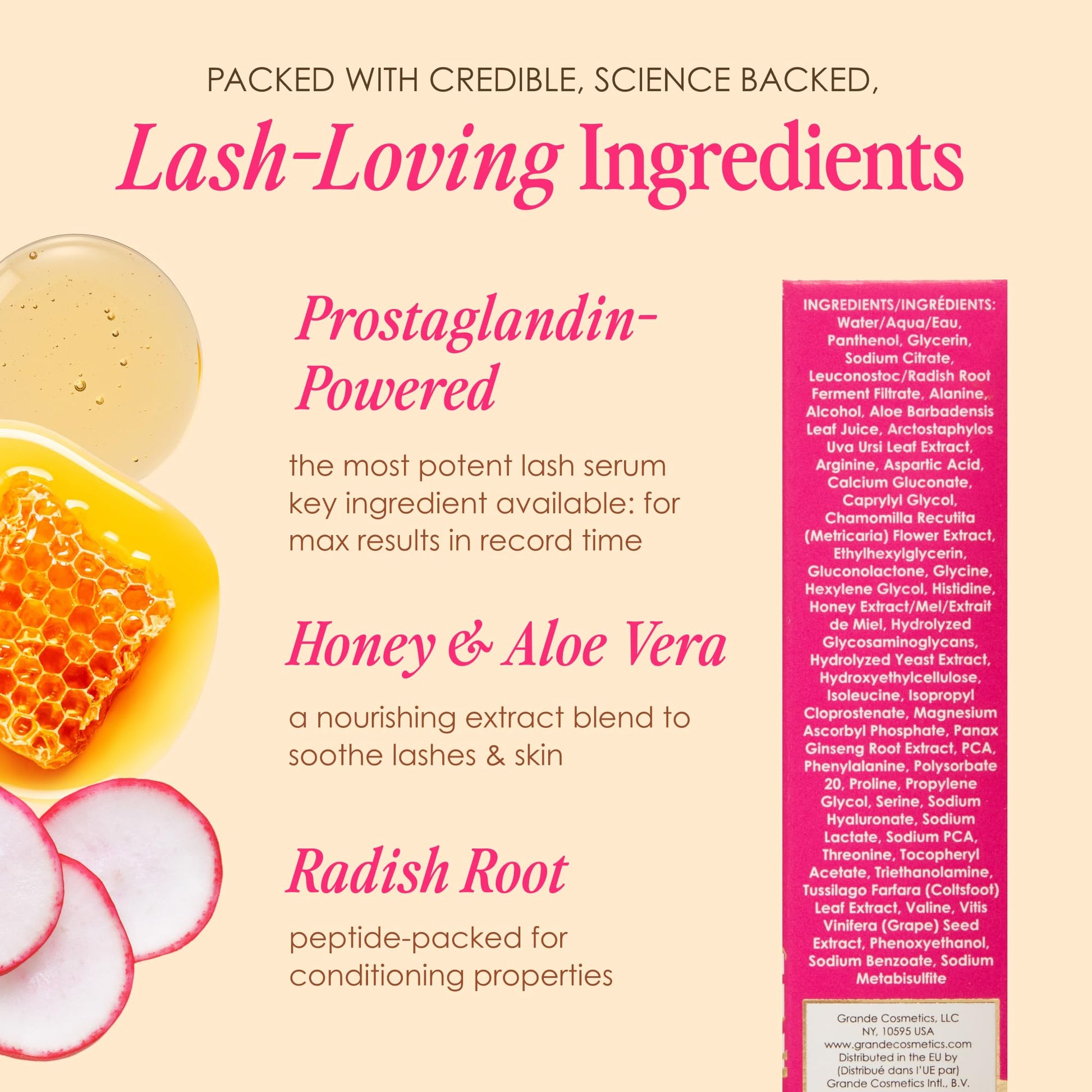 Grande Cosmetics GrandeLASH-MD Lash Enhancing Serum - Peptide & Vitamin Infused Formula for Longer, Thicker, Fuller Looking Lashes - Ophthalmologist Tested, Cruelty-Free, 6 Month Supply (4mL) - Medaid International