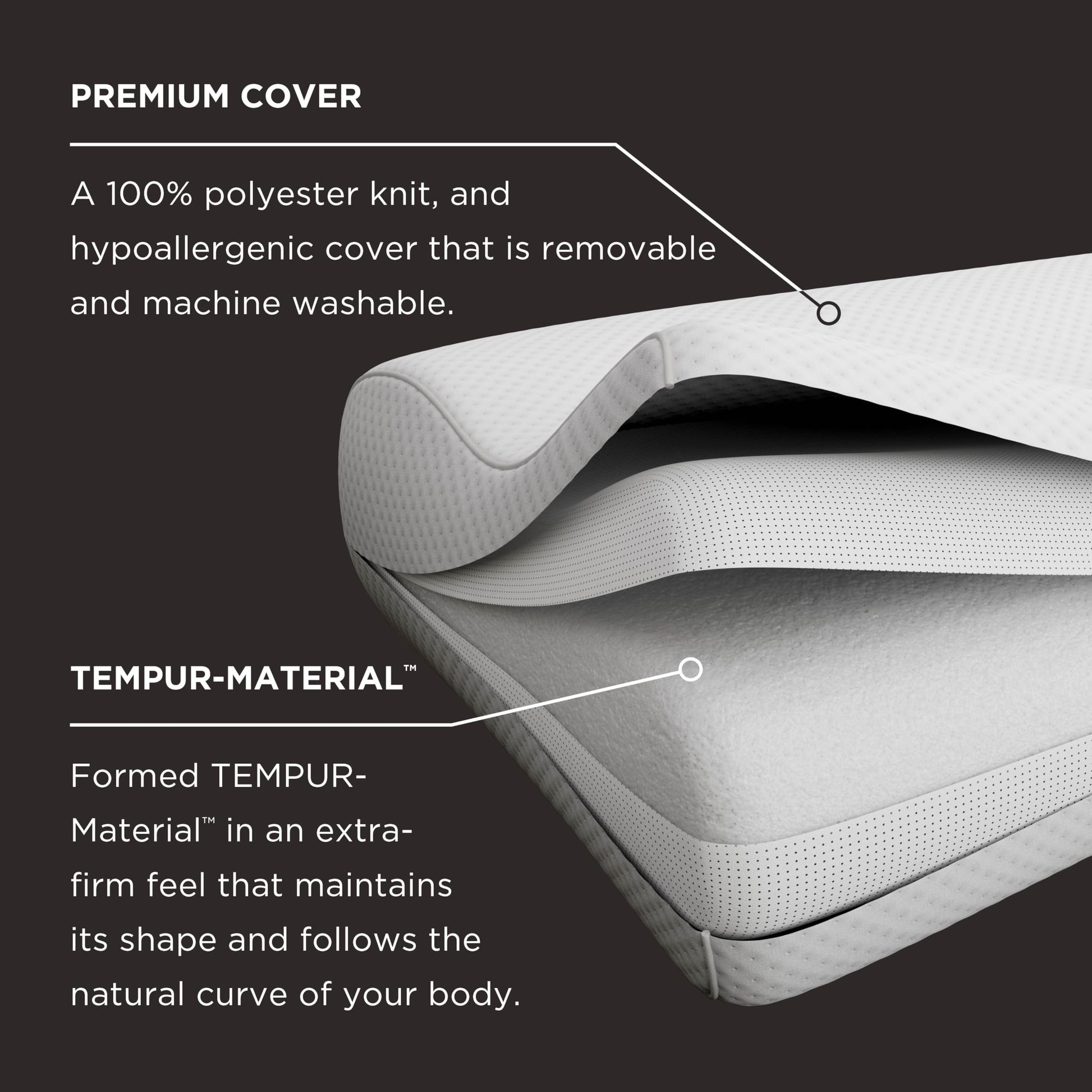 Tempur-Pedic TEMPUR-Ergo Neck Pillow, Medium Profile, White - Medaid International