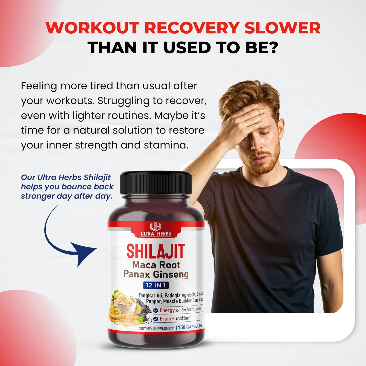 Shilajit Pure Himalayan - Energy Booster 85% Fulvic Acid, Maca Root, Panax Ginseng, Tongkat Ali, Fadogia Agrestis - Metabolism & Immunity Support - 150 Capsules - Medaid International