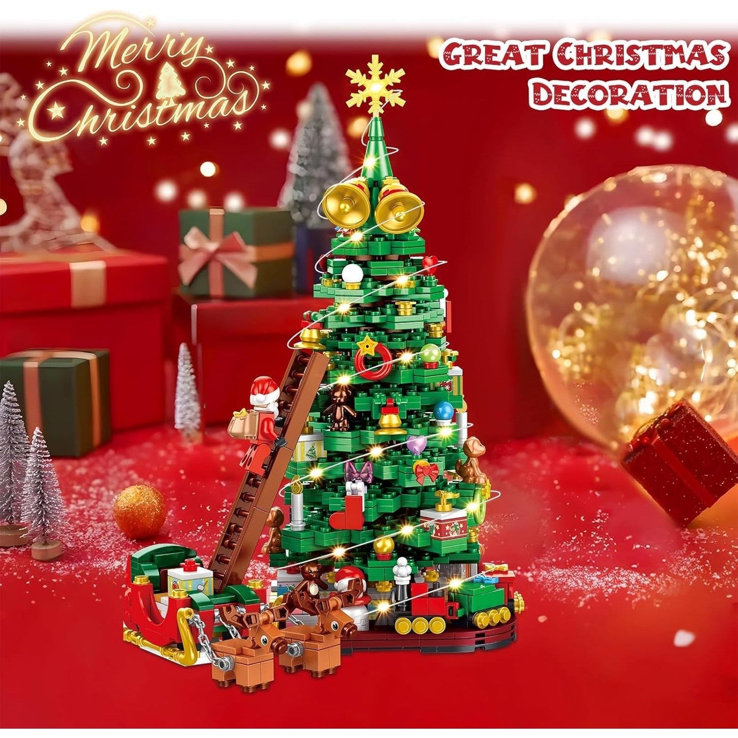 Siyaluens Advent Calendar 2025 - Christmas Tree Building Block Set, 1011 Pieces Christmas Santa Claus Moose Toy Decorations Building Kits for Adults Teen Girls Boys Countdown Calendar Gifts - Medaid International