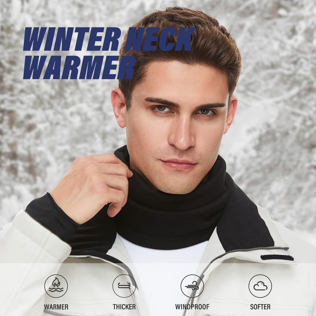 KASTWAVE Winter Neck Gaiter Ski Scarf Windproof Mask Soft Face Cover Mask Multifunctional Neck Cover Used as Hat or Scarf Suitable for Skiing Motorcycle, One Size