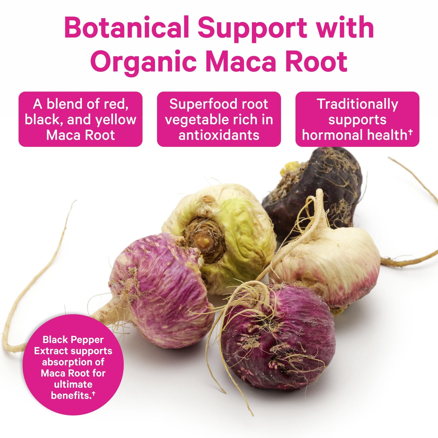 Pink Stork Maca Root Capsules for Women – Organic Maca with BioPerine® for Hormonal Balance, Energy + Wellness – Supports Perimenopause, Menstrual Health, and Vitality - Medaid International