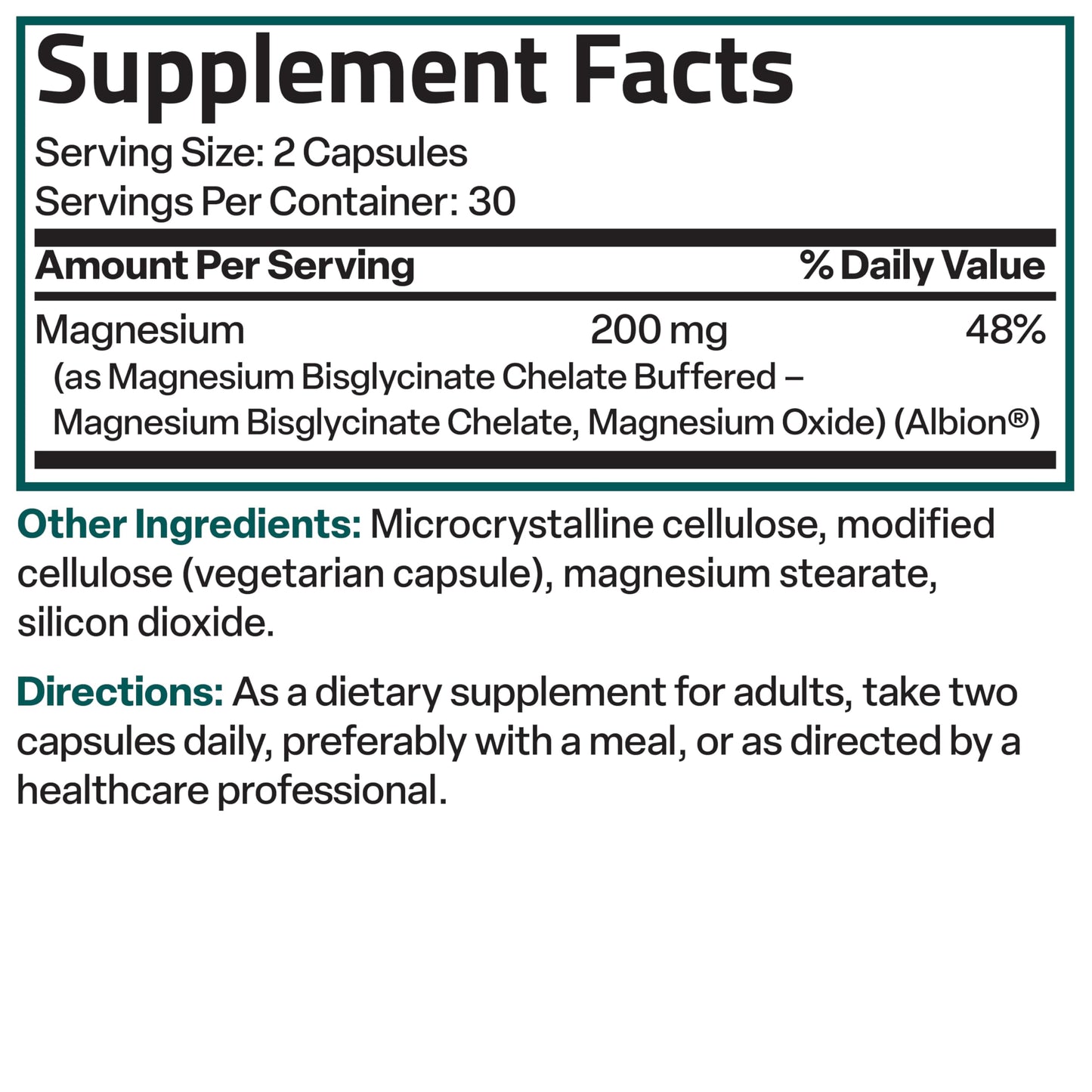 Bronson Magnesium Glycinate 200 MG per Serving Chelated for High Absorption, Gentle On Stomach, Non-GMO, 60 Vegetarian Capsules - Medaid International