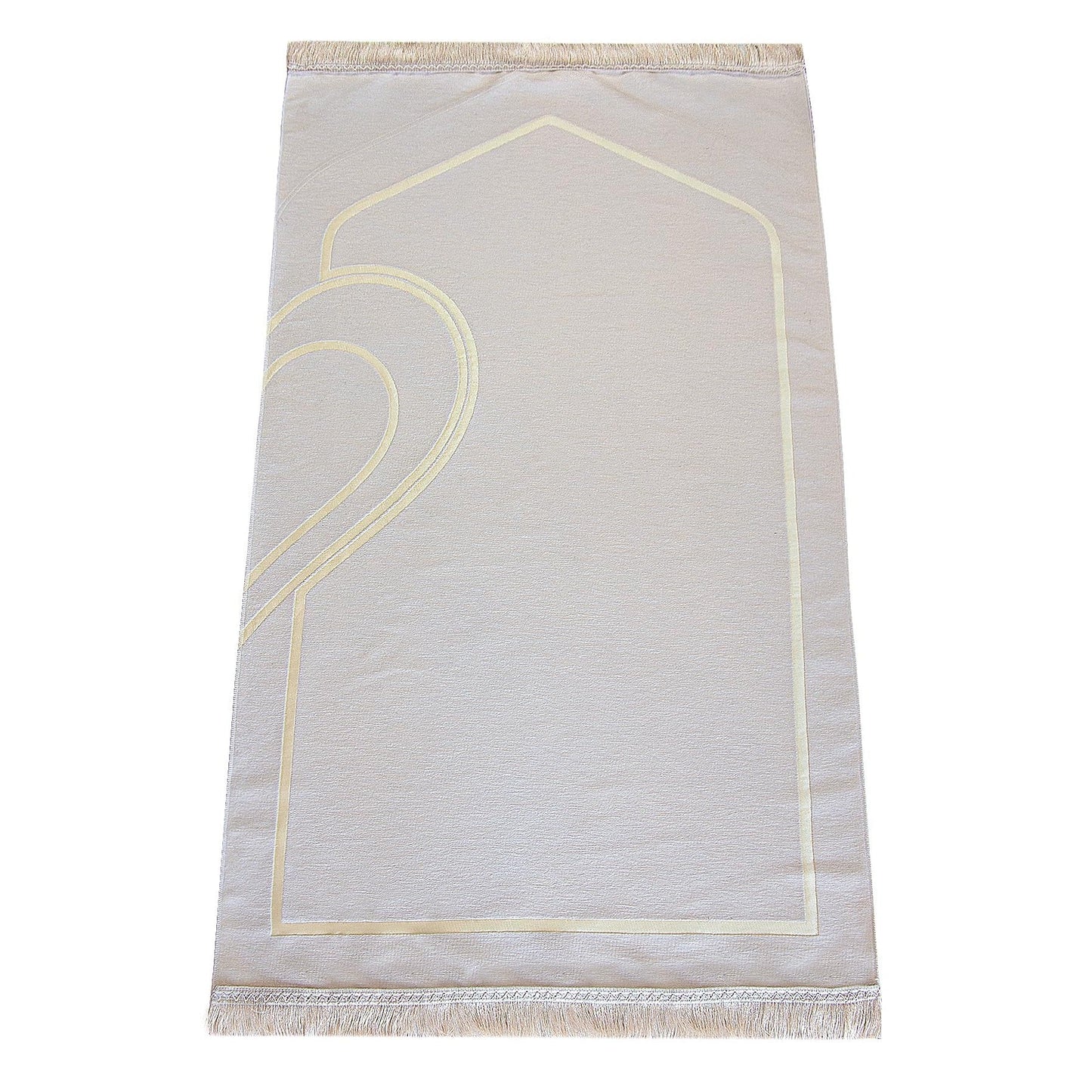 ihvan online, Muslim Prayer Rug for Couples, Praying Mat Set for Women & Men, Heart Patterned, Soft, Prayer Beads, Islamic Gifts for Ramadan Eid Valentines Day, Two Pieces, White-Black - Medaid International