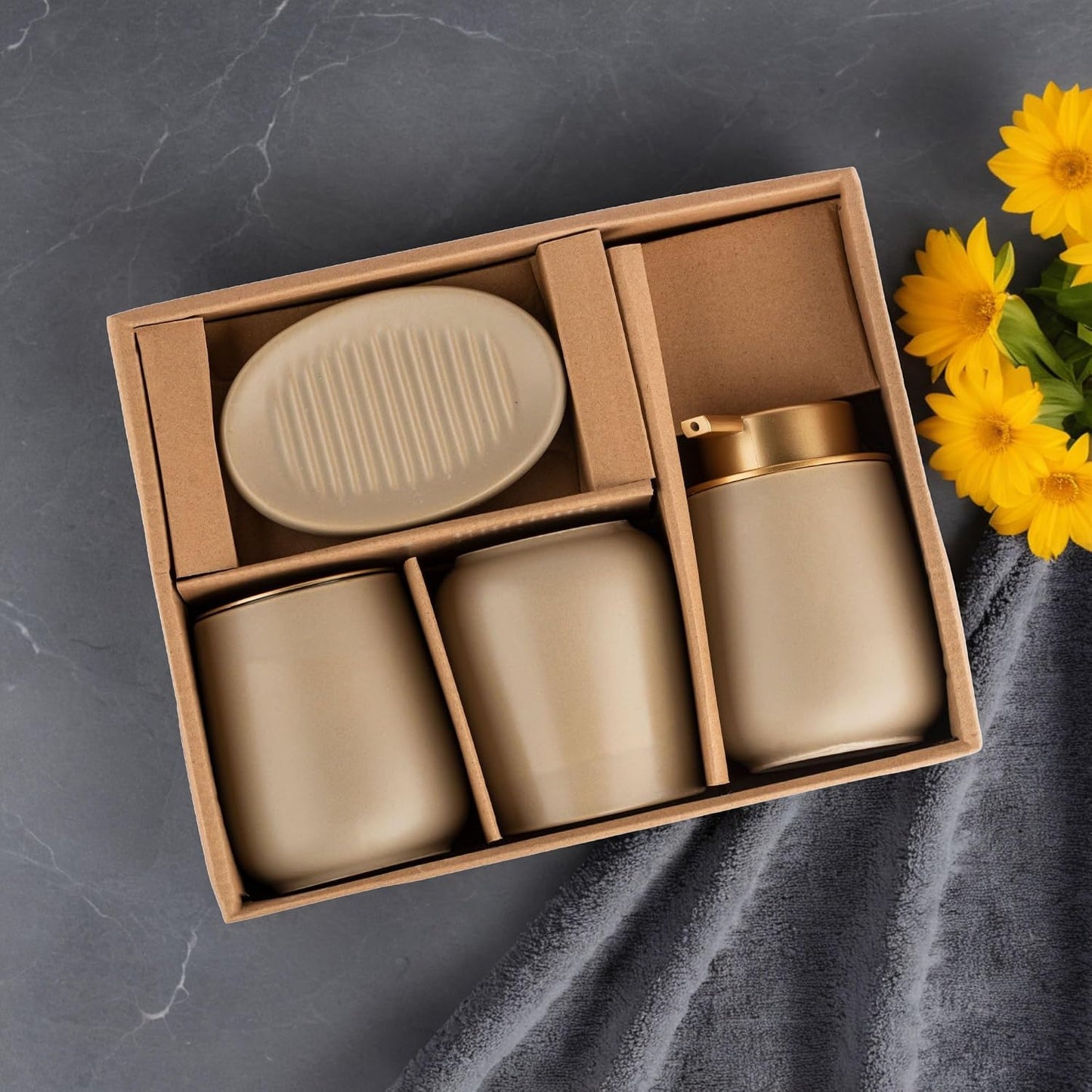 Ceramic Bathroom Accessory Set