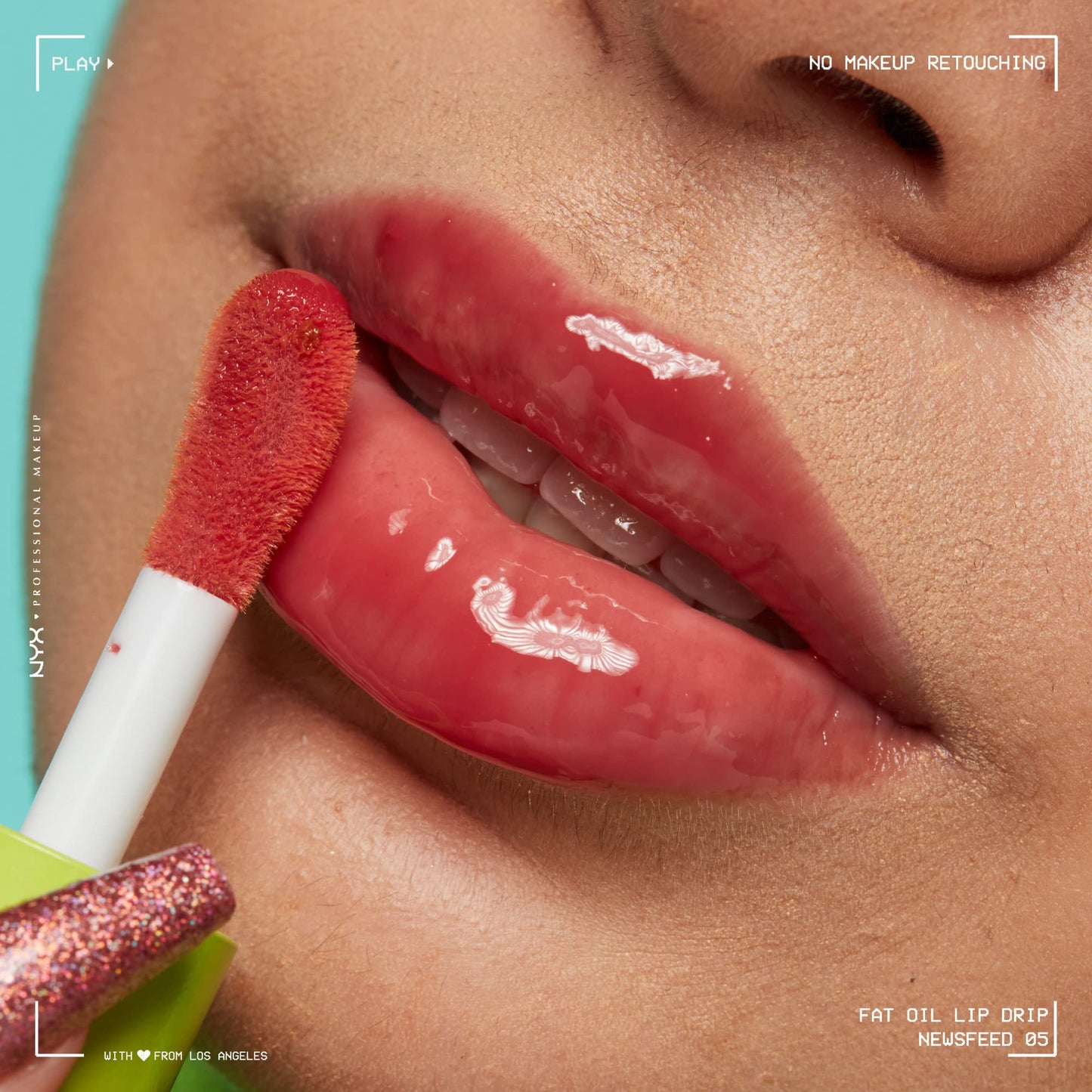 NYX PROFESSIONAL MAKEUP Fat Oil Lip Drip, Moisturizing Lip Oil Gloss, Vegan Tinted Formula, Up to 12 HR Hydration - Newsfeed (Rose Nude) - Medaid International