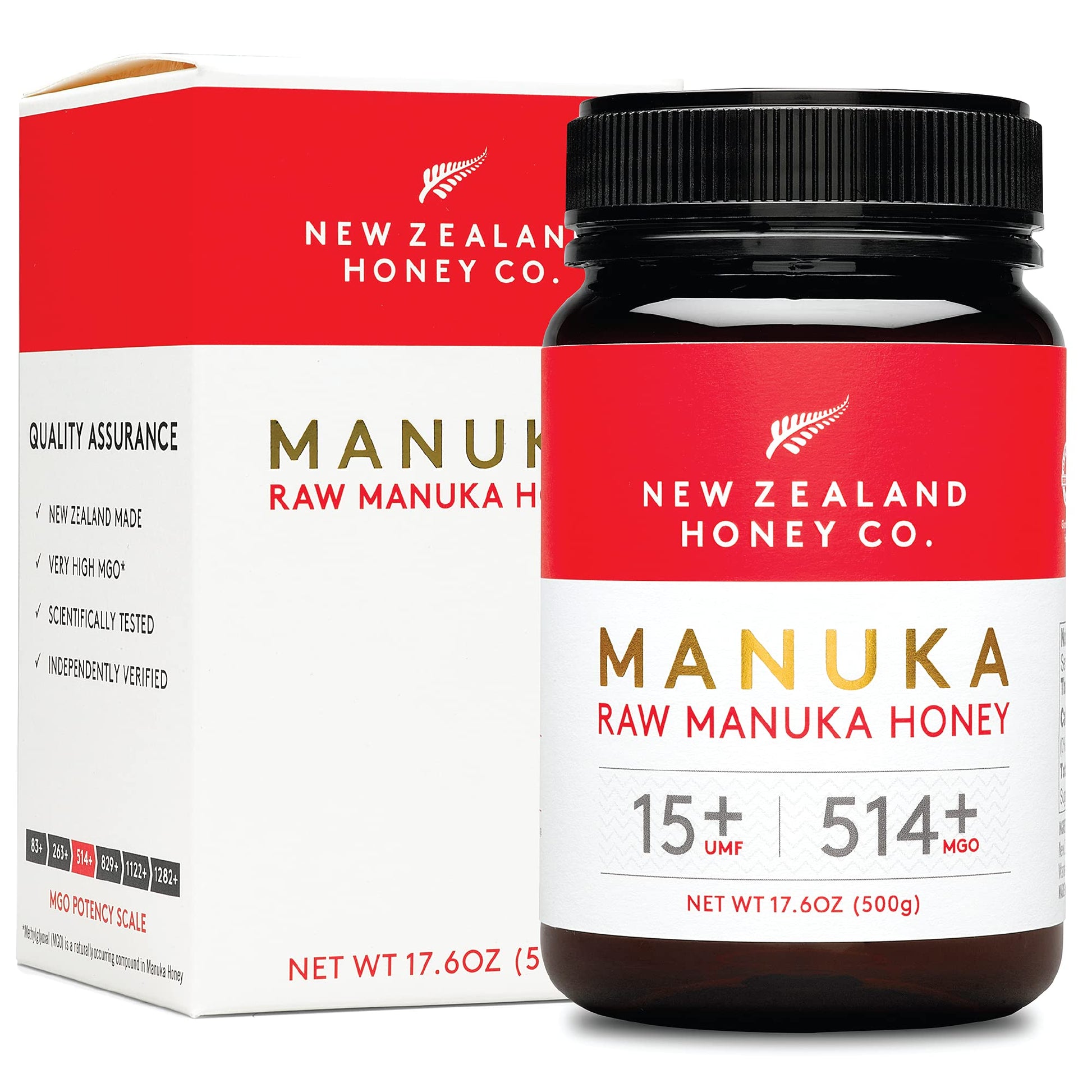 New Zealand Honey Co. Raw Manuka Honey UMF 15+ | MGO 514+, UMF Certified / 17.6oz - Medaid International