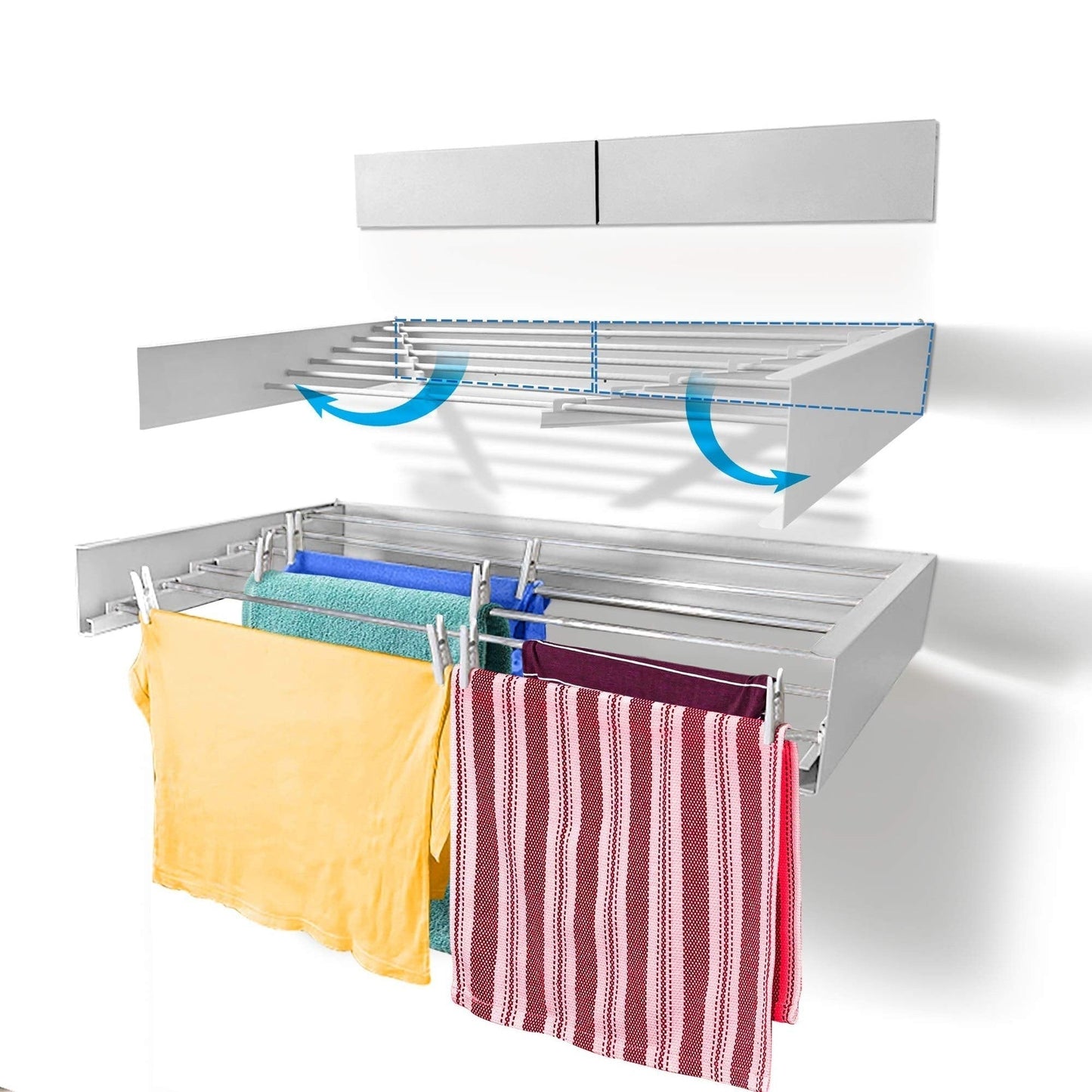 Collapsible Wall Mounted Clothes Drying Rack