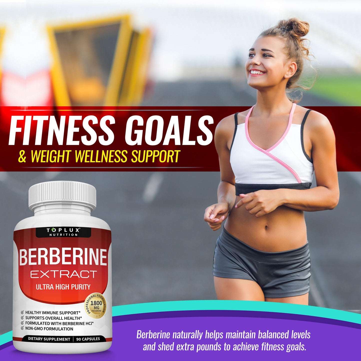 Berberine Supplement 1800mg - Berberine HCL 97% Tested Ultra High Purity Premium Berberine Extract to Support Overall Health, High Potency Berberine Plus Non-GMO Vegan Men Women, 90 Capsules - Medaid International