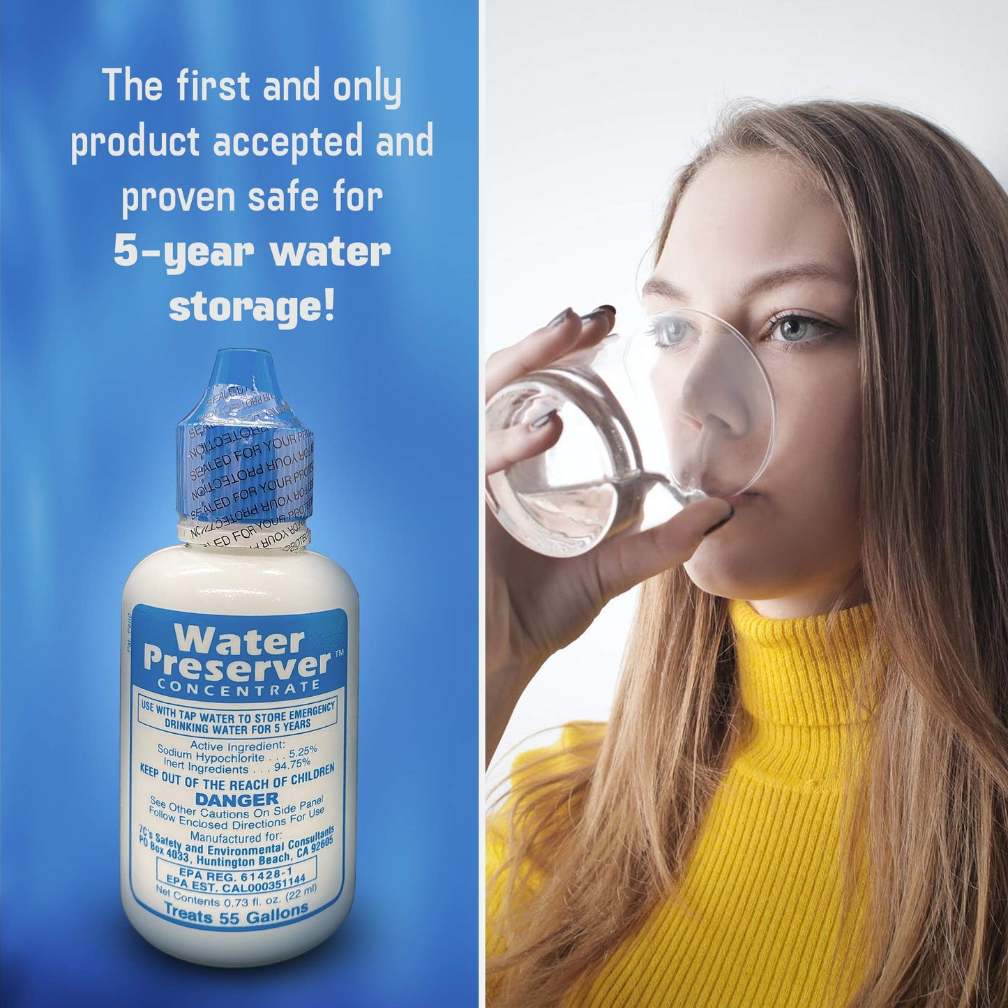 55 Gallon Water Preserver Concentrate 5 Year Emergency Disaster Preparedness, Survival Kits, Emergency Water Storage, Earthquake, Hurricane, Safety